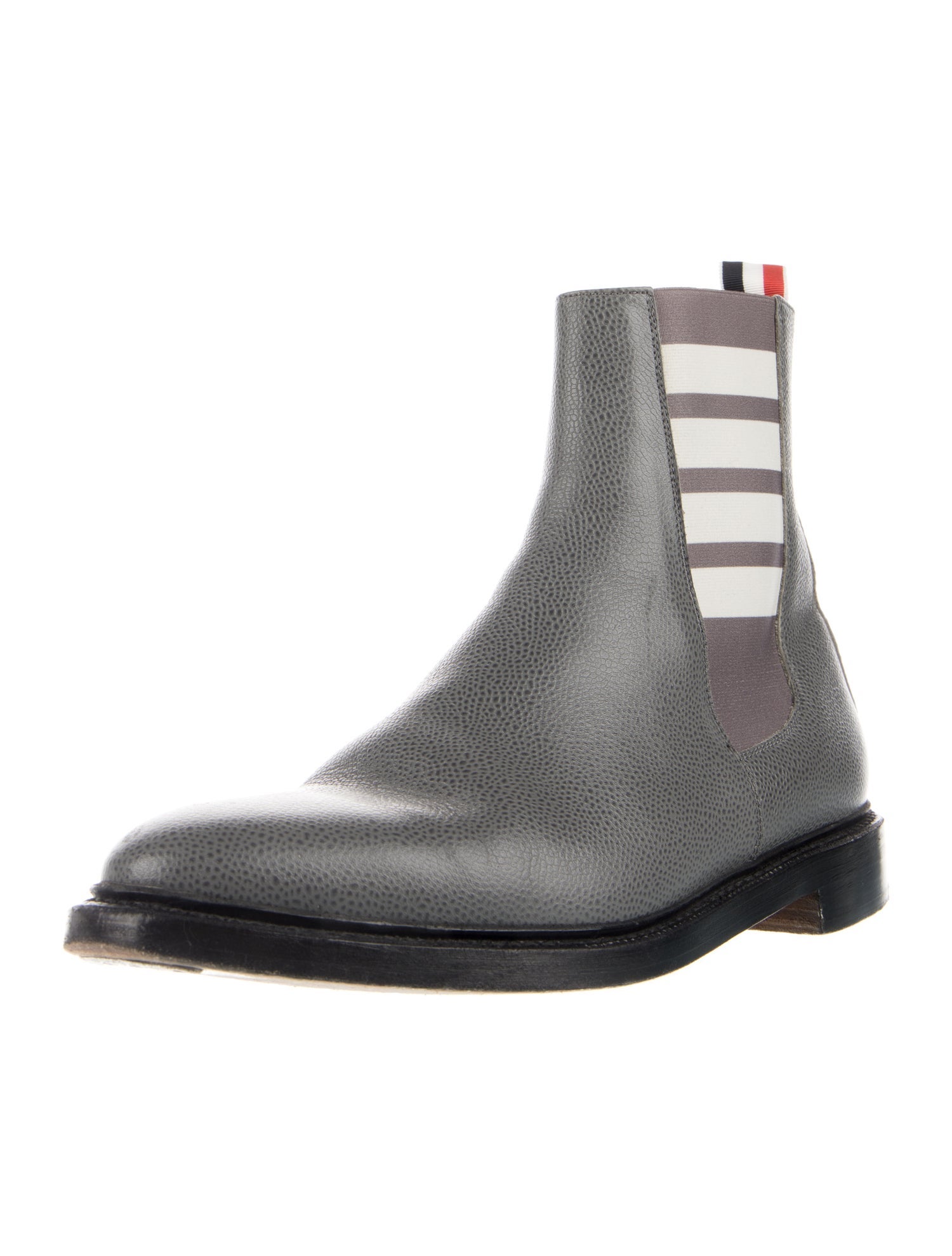 Thom Browne Leather Striped Chelsea Boots