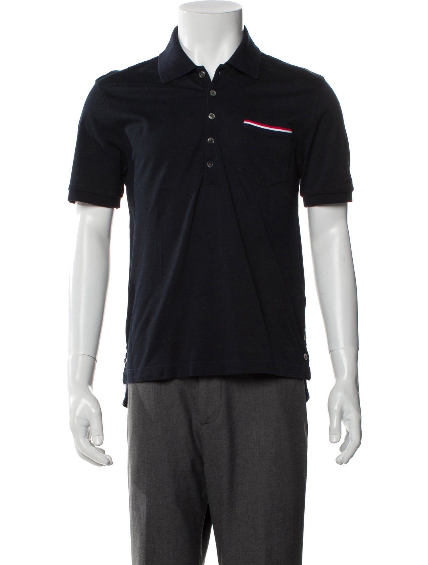 Thom Browne V-Neck Short Sleeve Polo Shirt