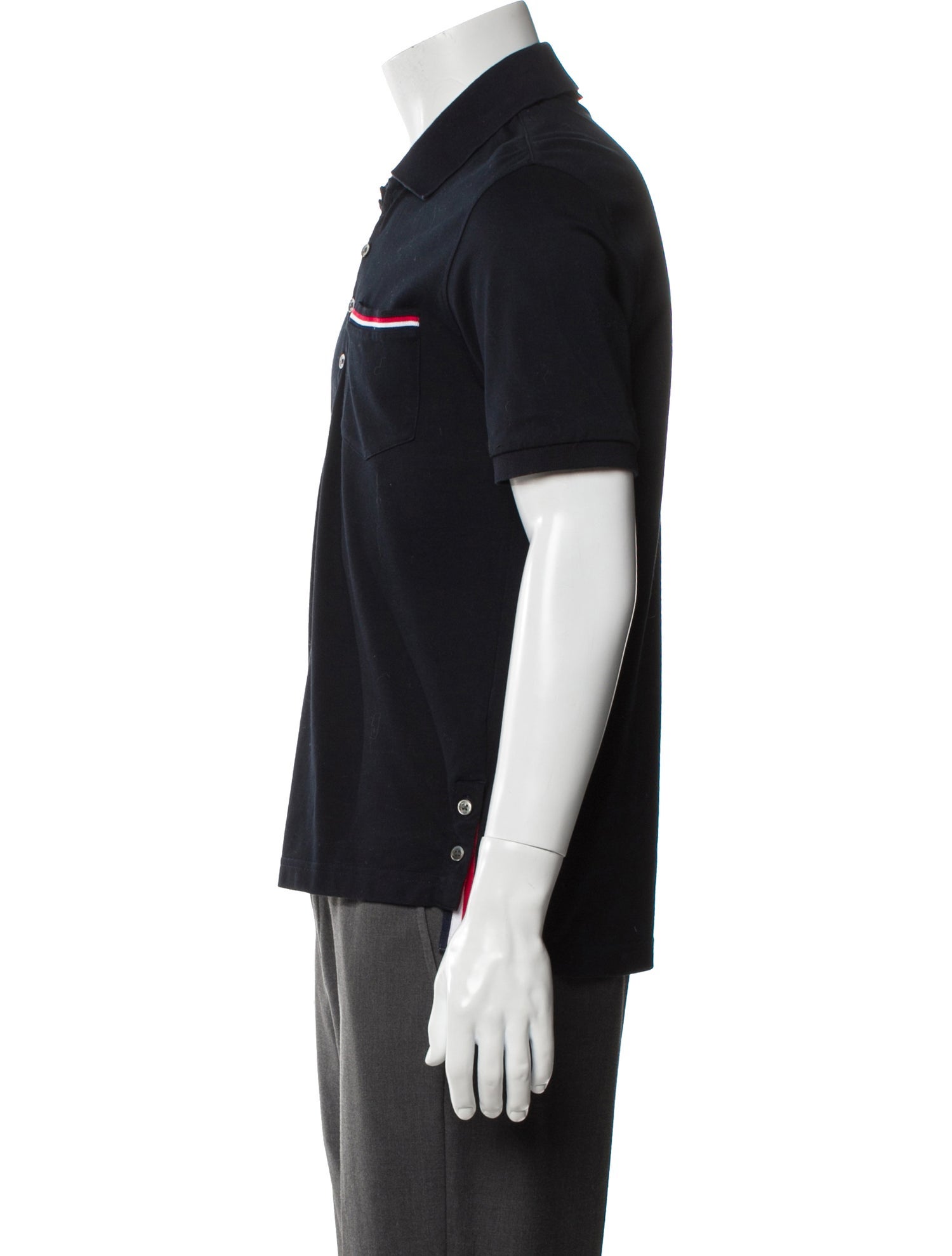 Thom Browne V-Neck Short Sleeve Polo Shirt