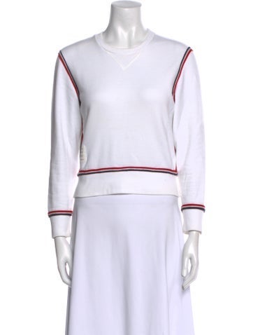 Pre-owned Thom Browne Crew Neck Long Sleeve Sweatshirt In White