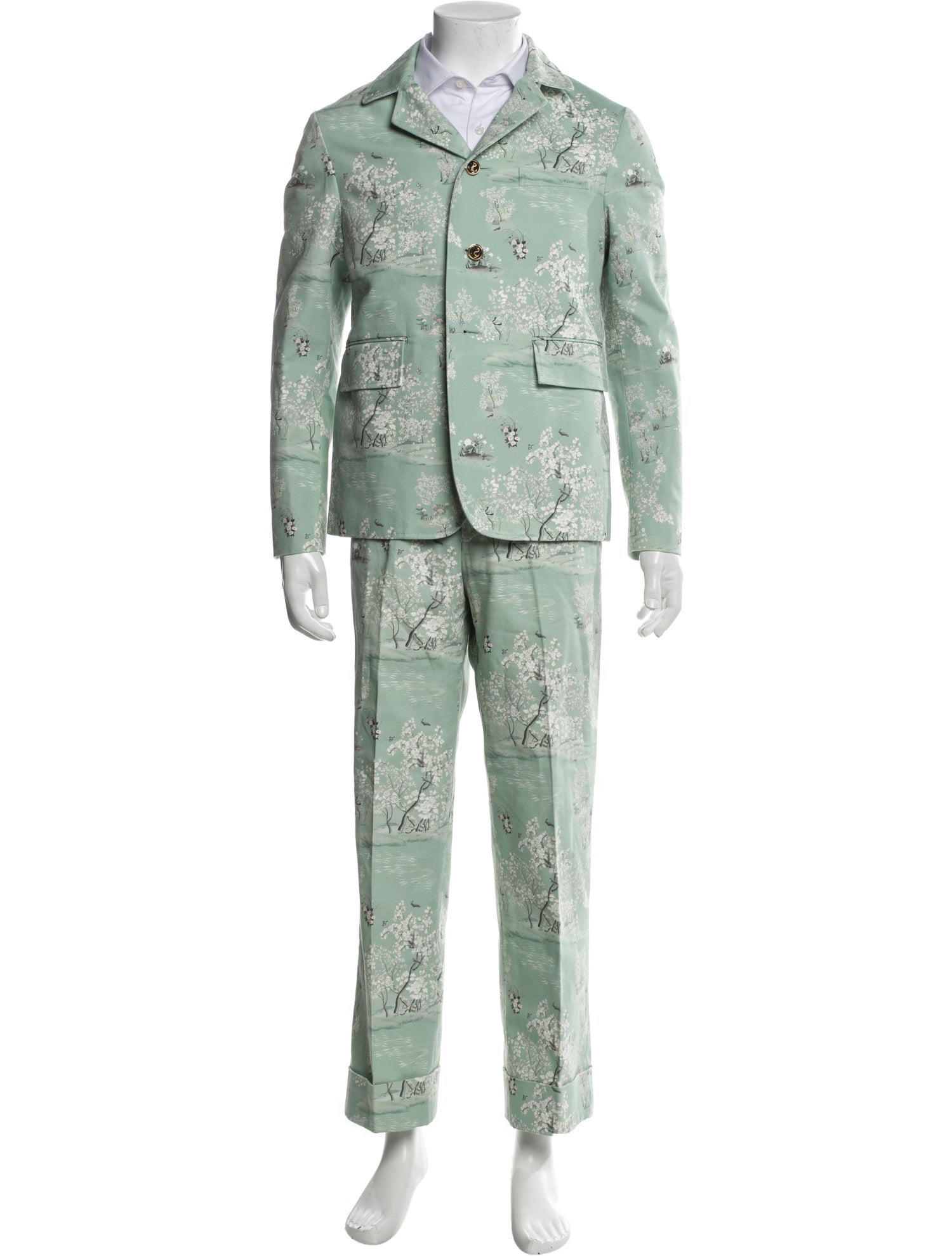 Thom Browne Floral Print Two-Piece Suit