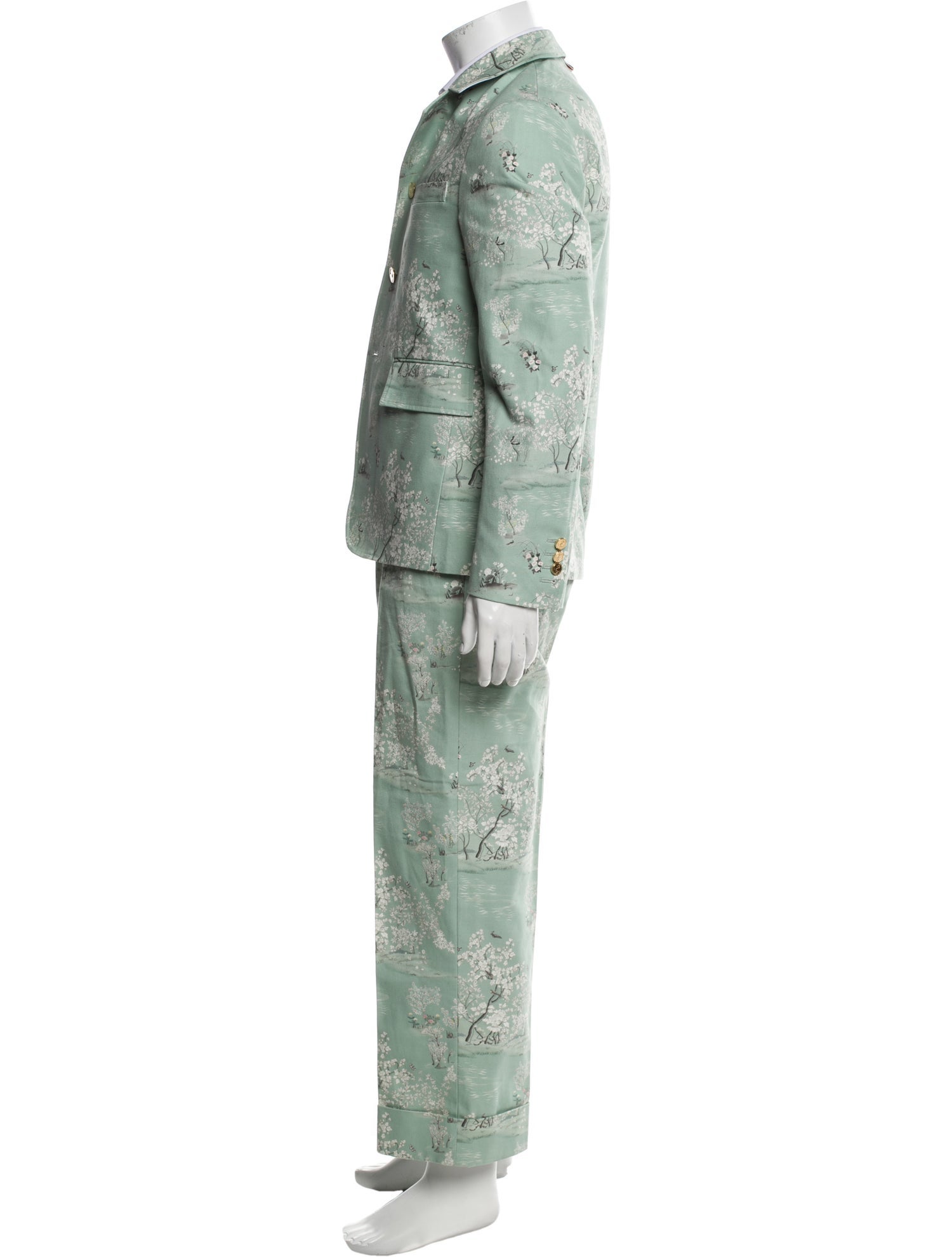 Thom Browne Floral Print Two-Piece Suit