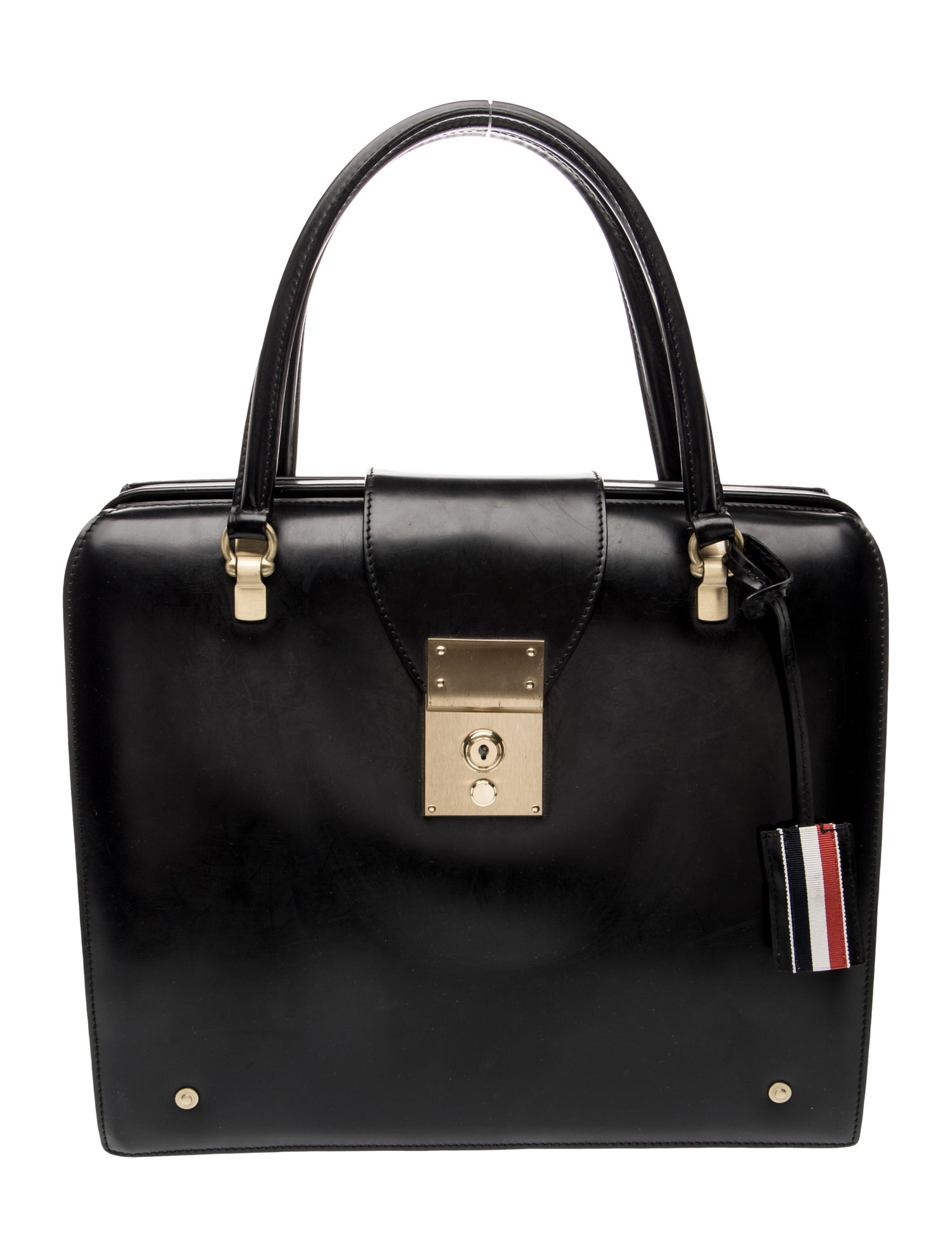 Thom Browne Leather Top Handle Bag