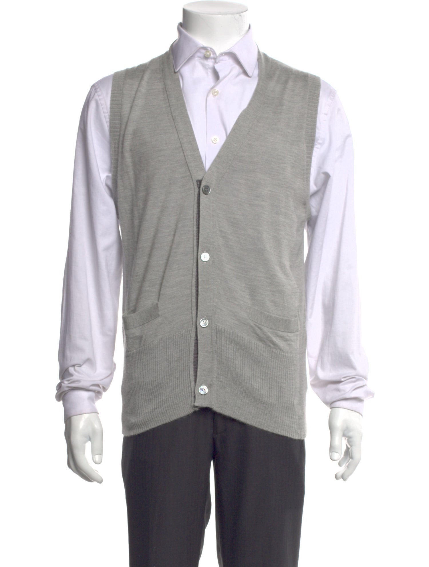 Thom Browne Silk V-Neck Sweater Vest