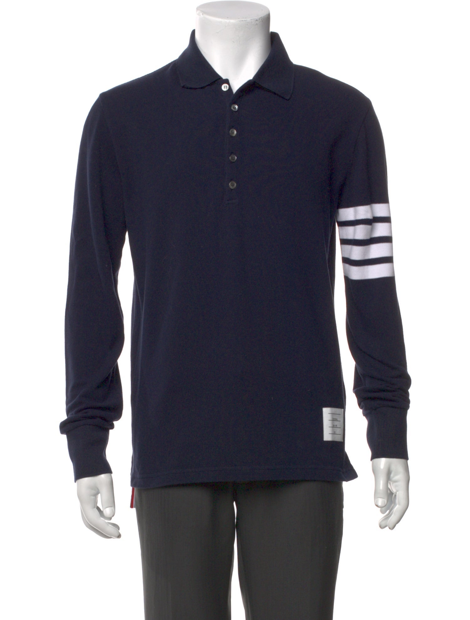 Thom Browne V-Neck Long Sleeve Polo Shirt w/ Tags