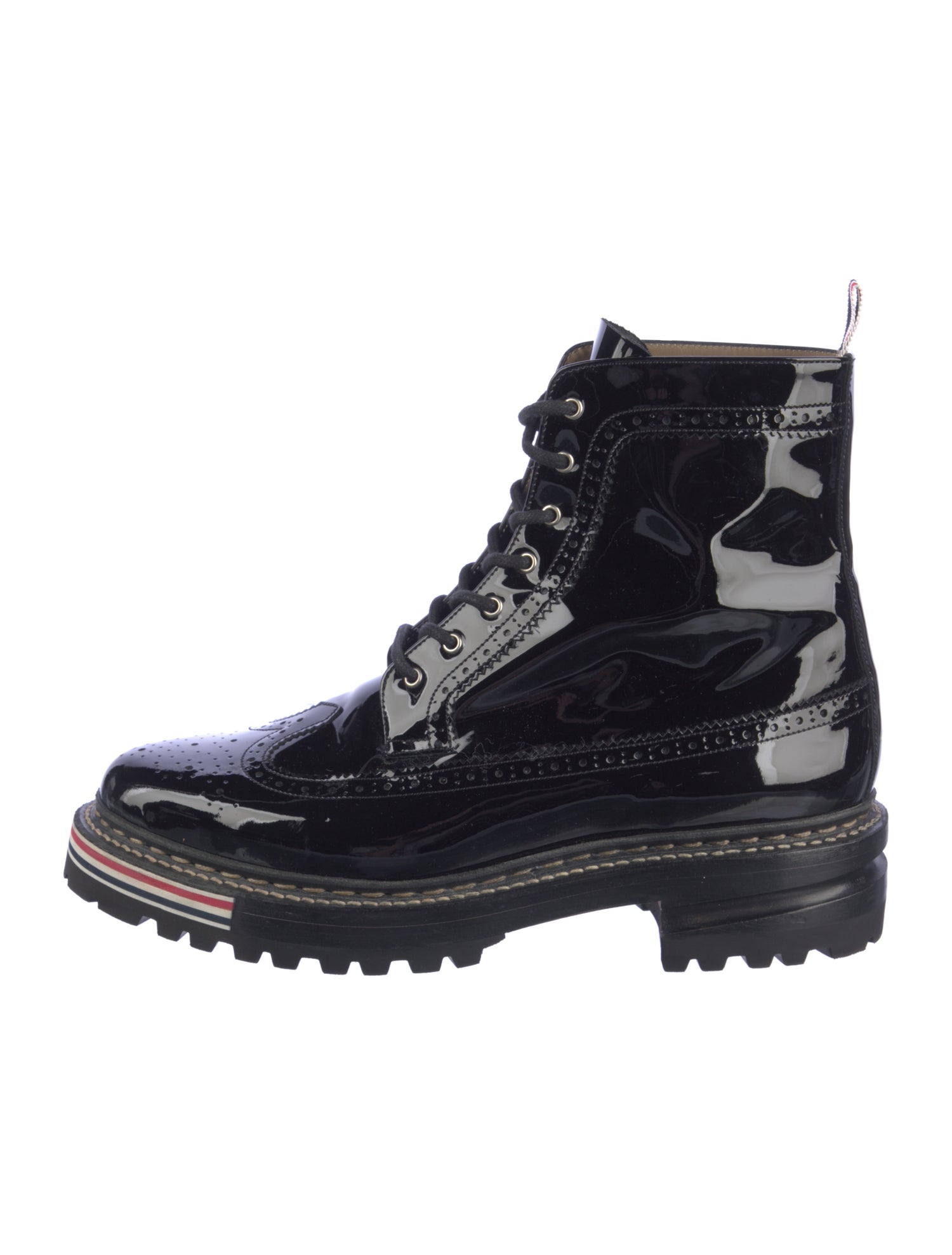 Thom Browne Patent Leather Combat Boots