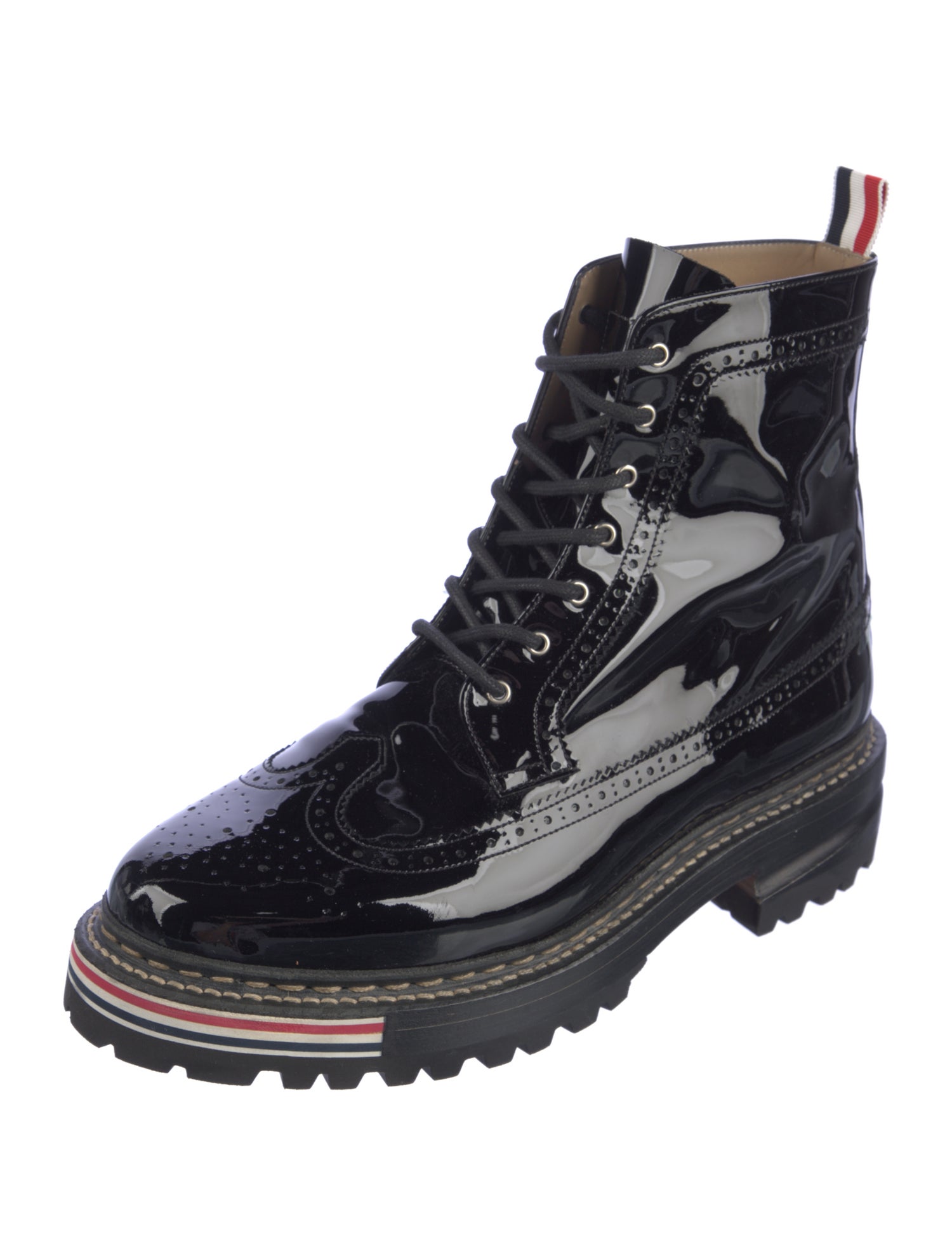 Thom Browne Patent Leather Combat Boots