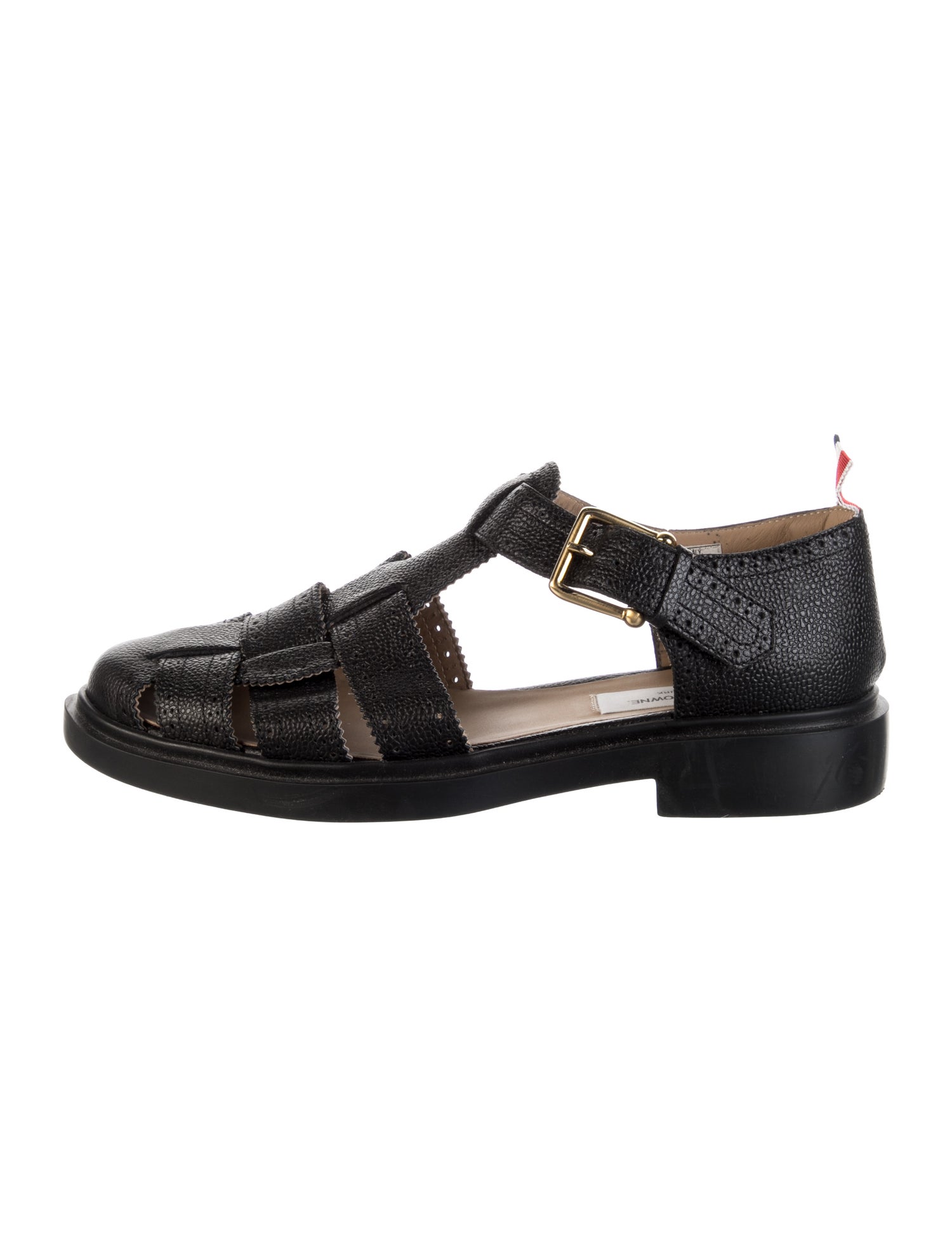 Thom Browne Leather Cutout Accent Sandals