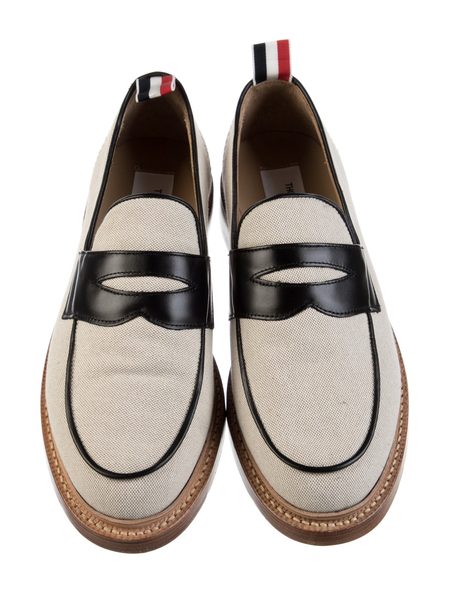 Thom Browne Canvas Colorblock Pattern Monk Straps