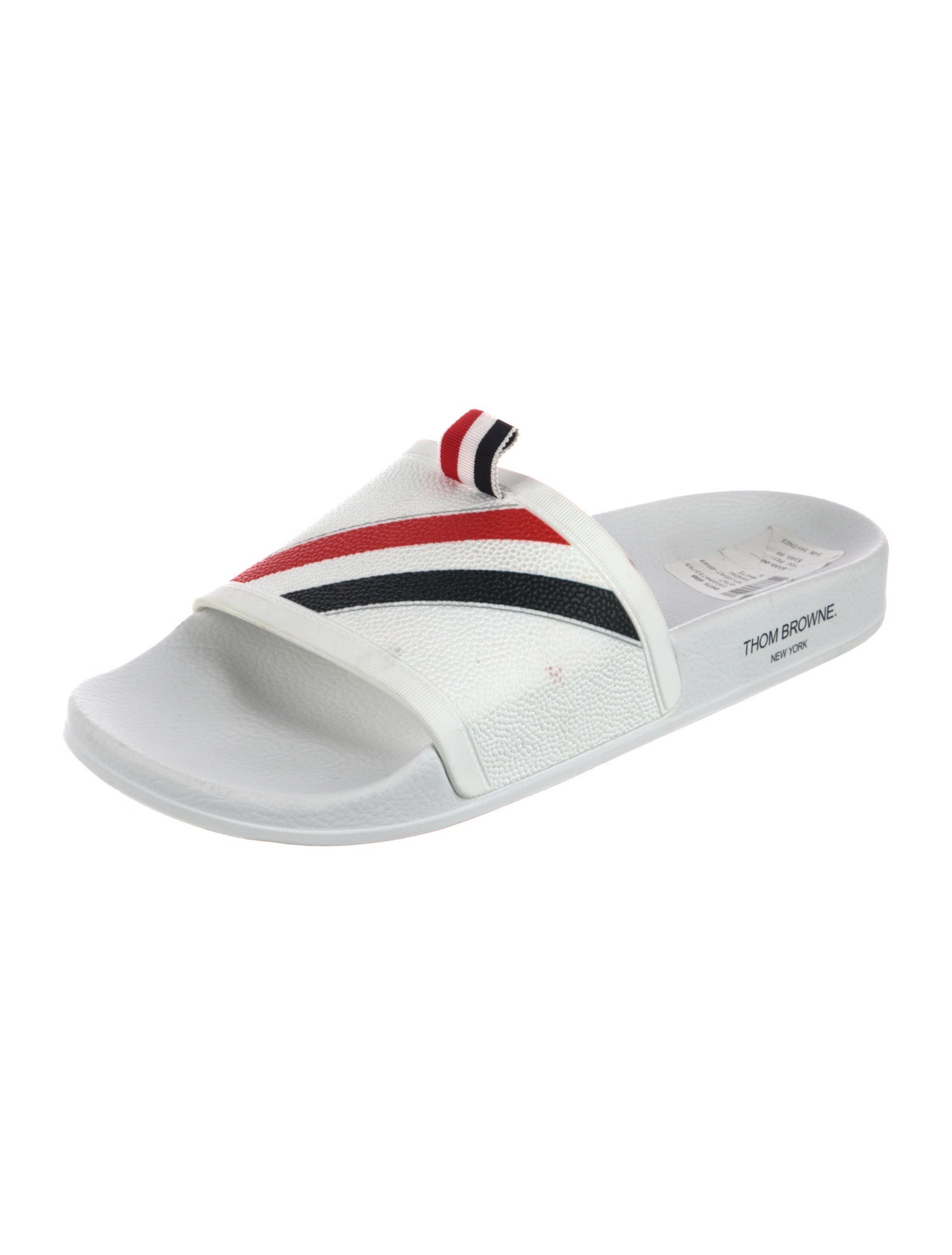 Thom Browne Leather Striped Slides