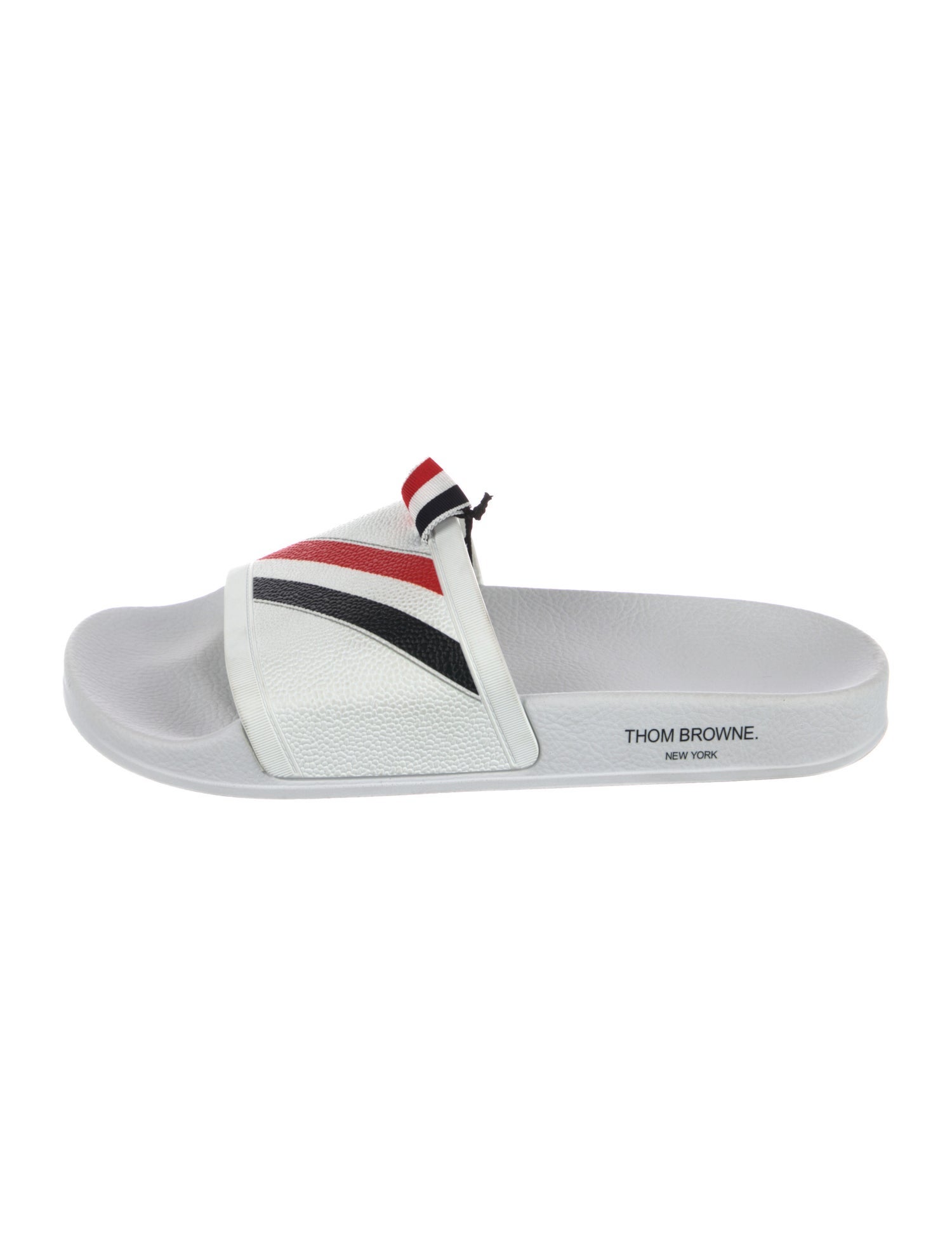 Thom Browne Leather Striped Slides