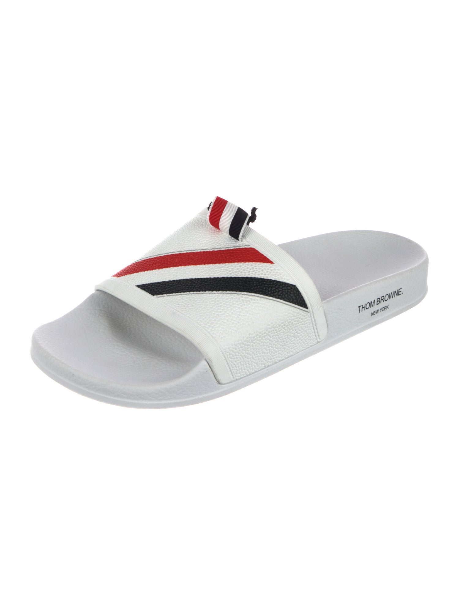 Thom Browne Leather Striped Slides