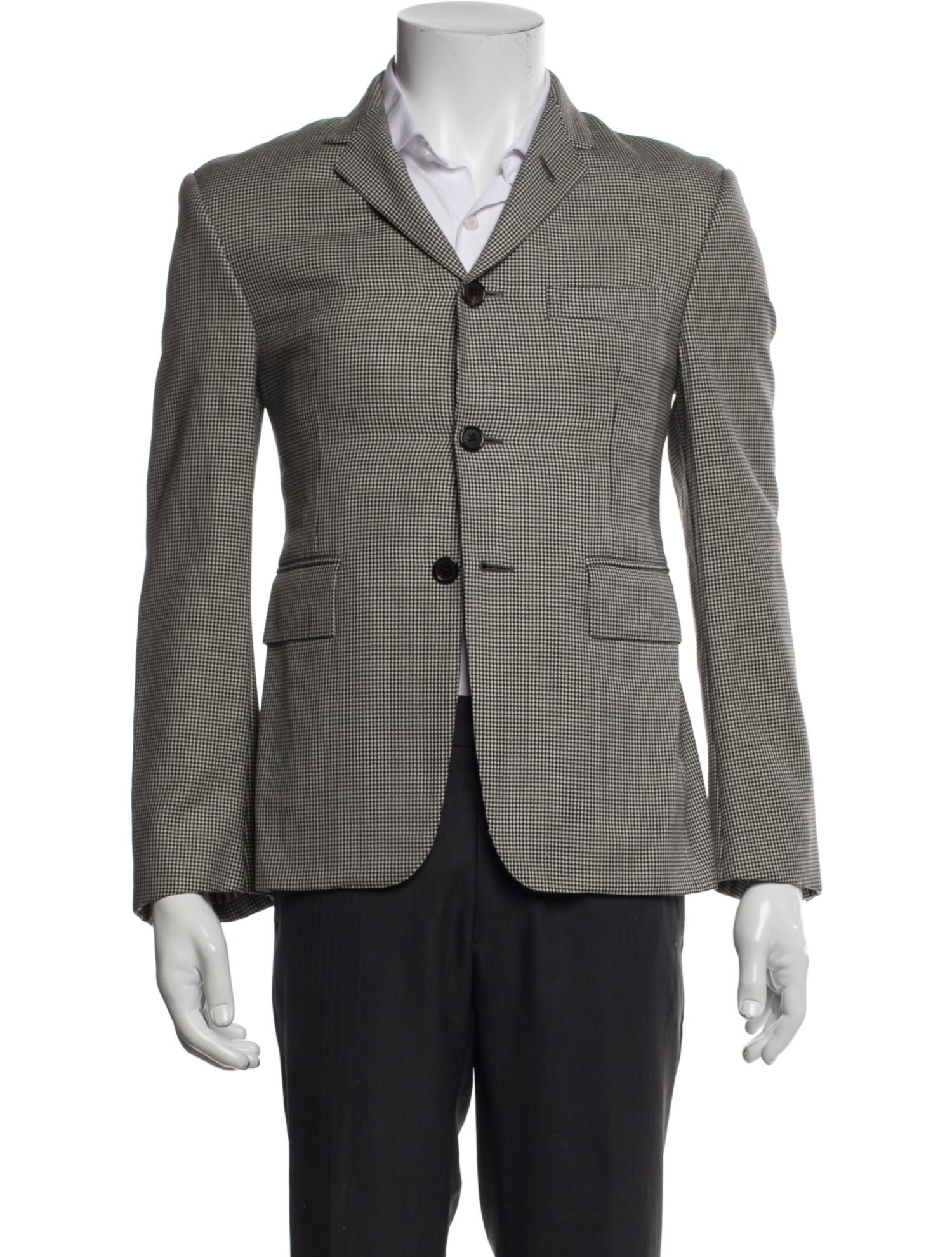 Thom Browne Wool Houndstooth Print Blazer