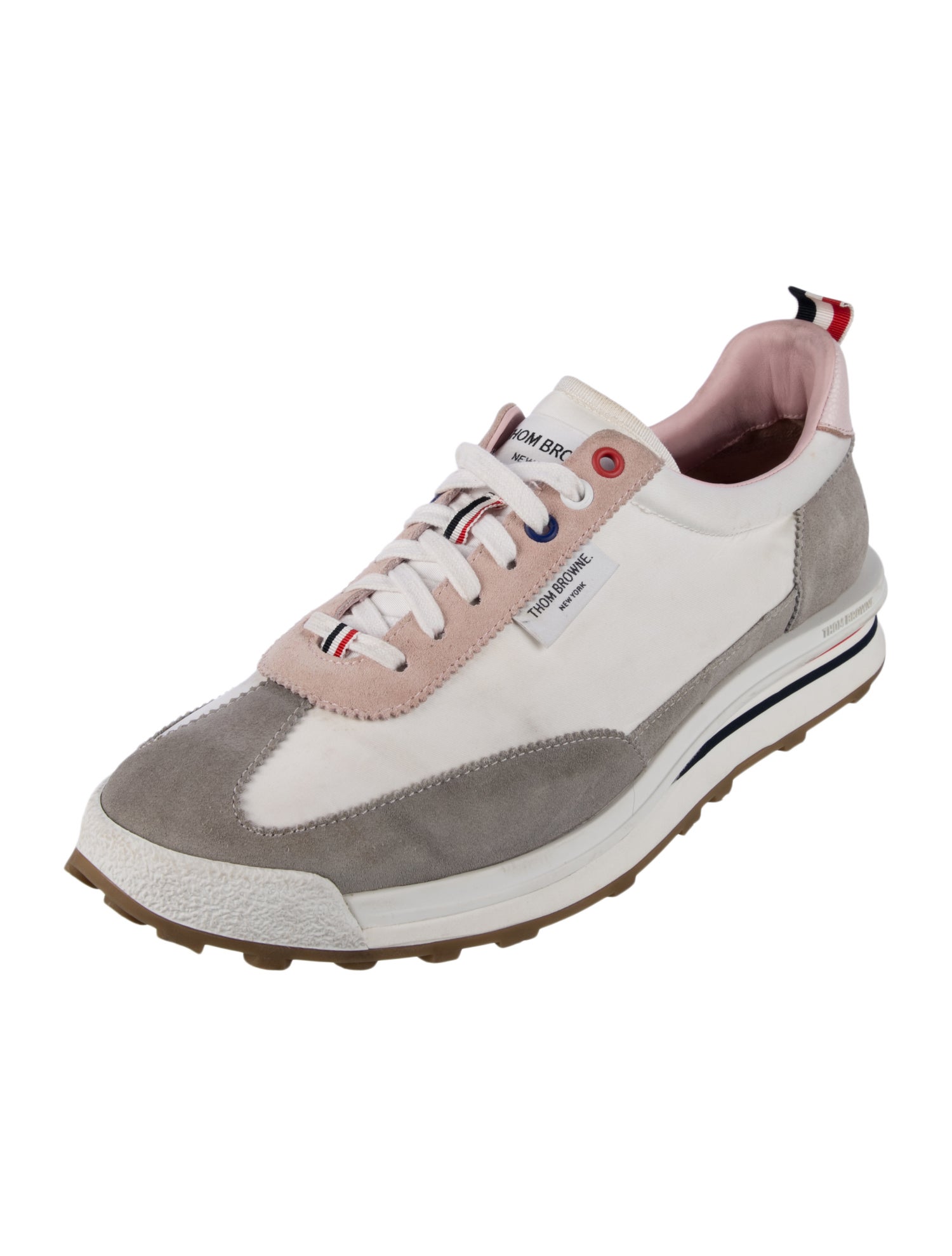 Thom Browne Leather Colorblock Pattern Sneakers