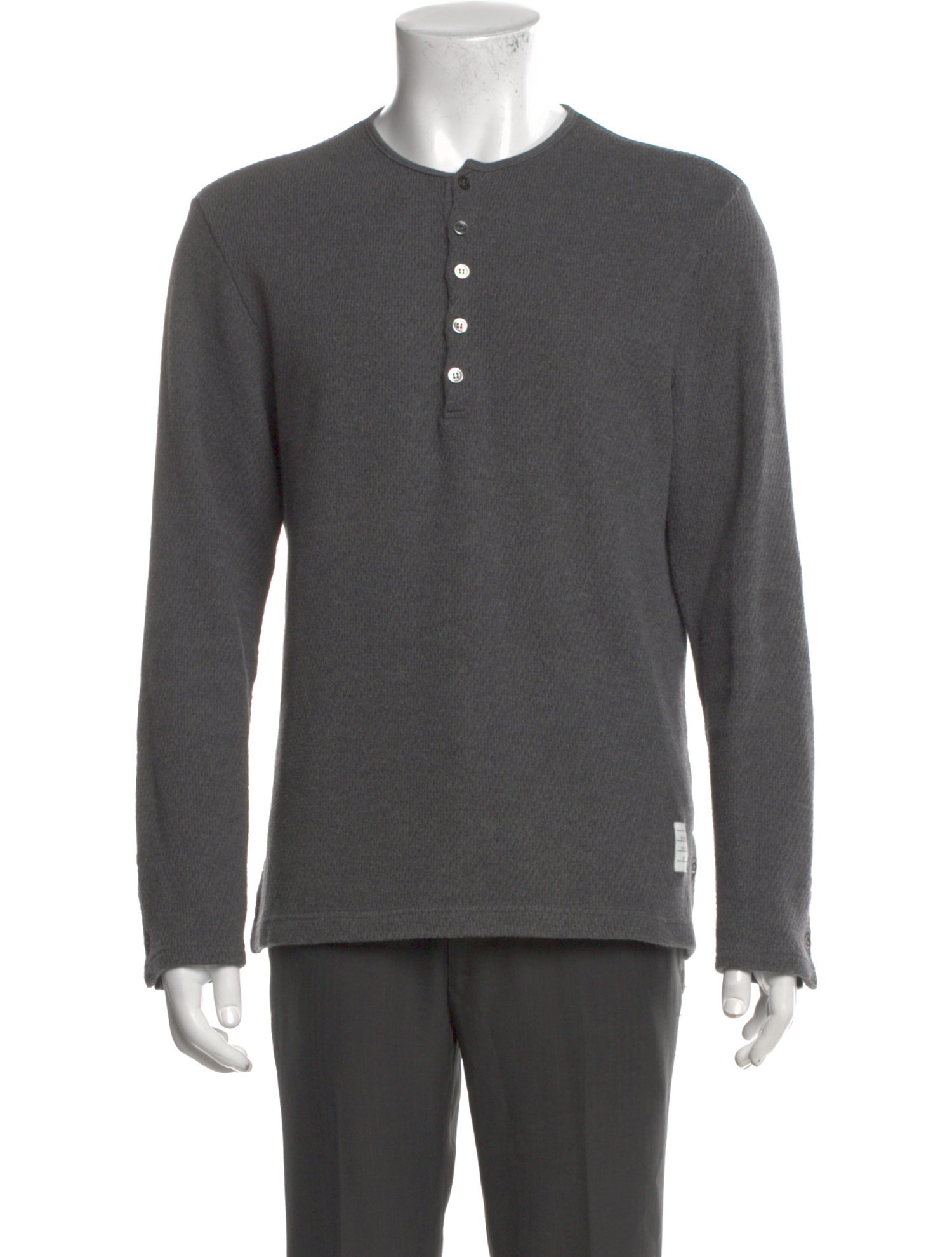 Thom Browne Crew Neck Long Sleeve Polo Sweater