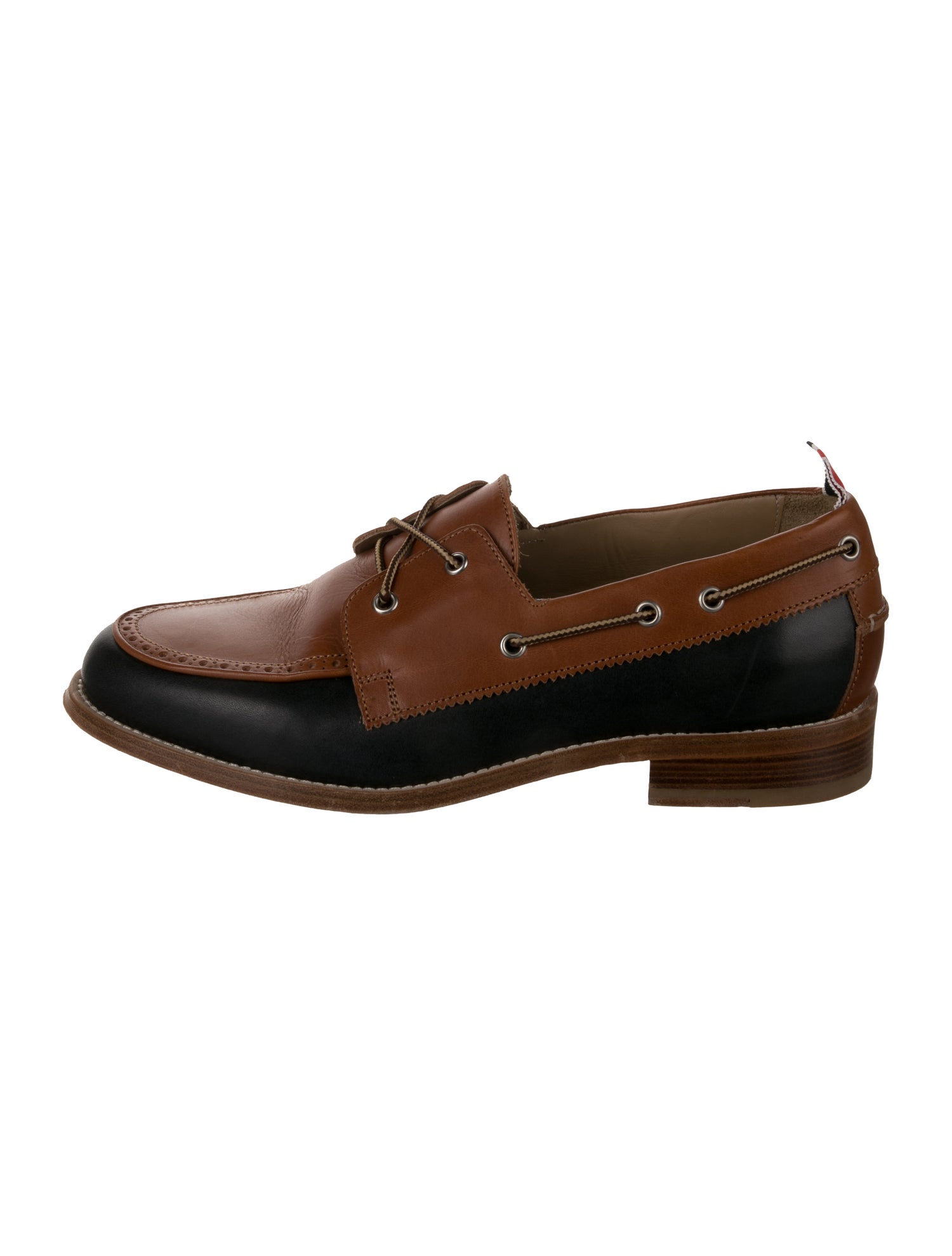 Thom Browne Leather Colorblock Pattern Dress Loafers