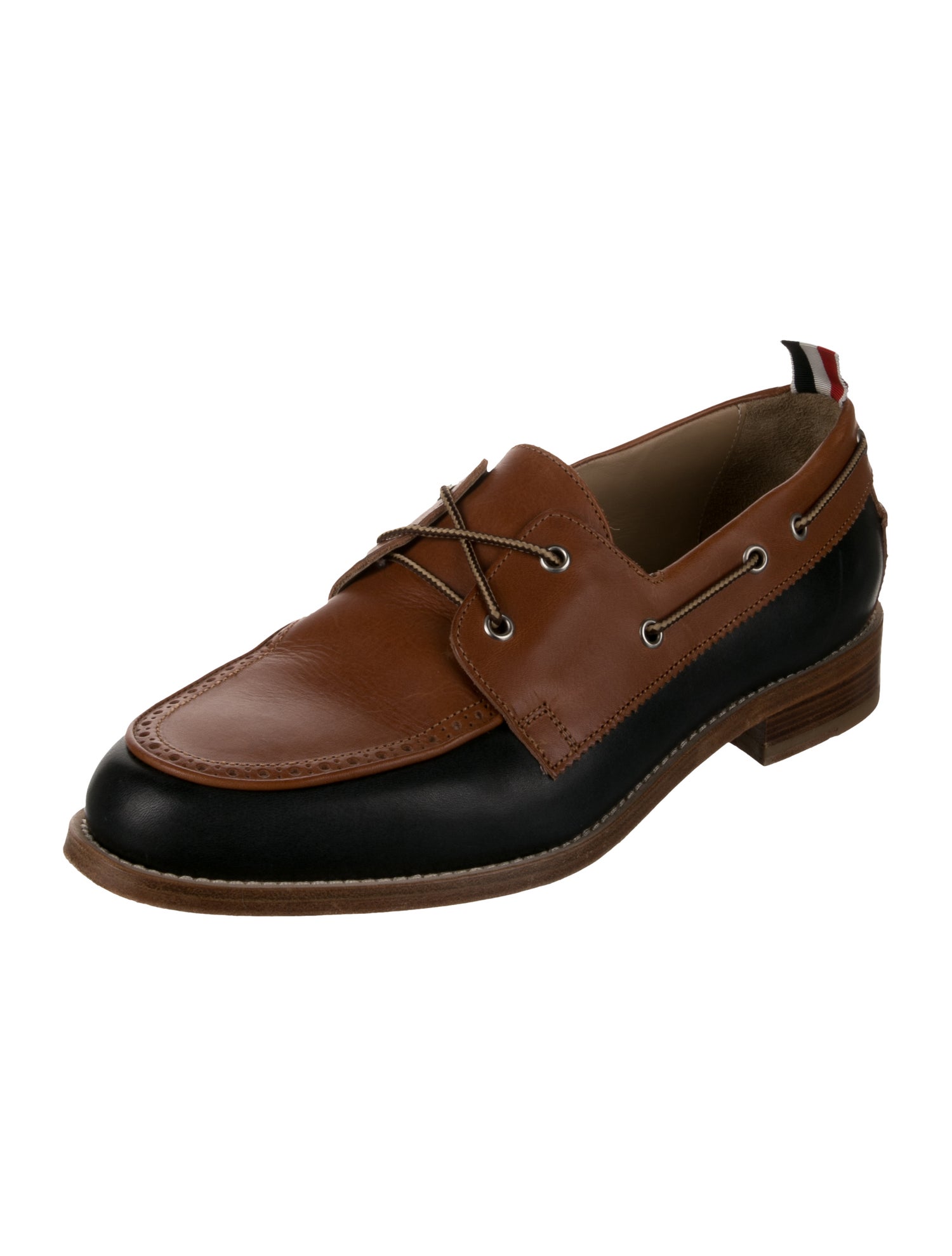 Thom Browne Leather Colorblock Pattern Dress Loafers