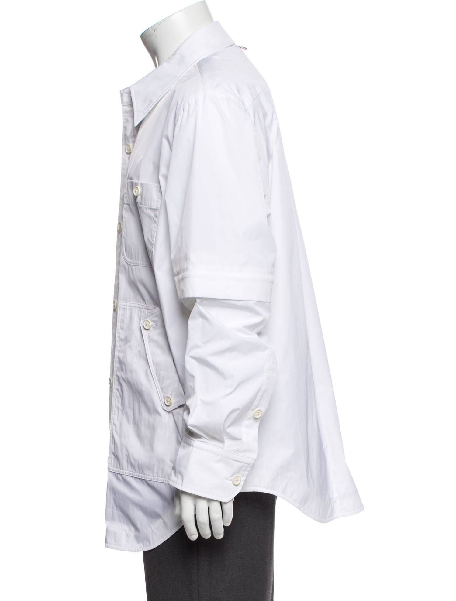Thom Browne Detachable Sleeve Long Sleeve Shirt