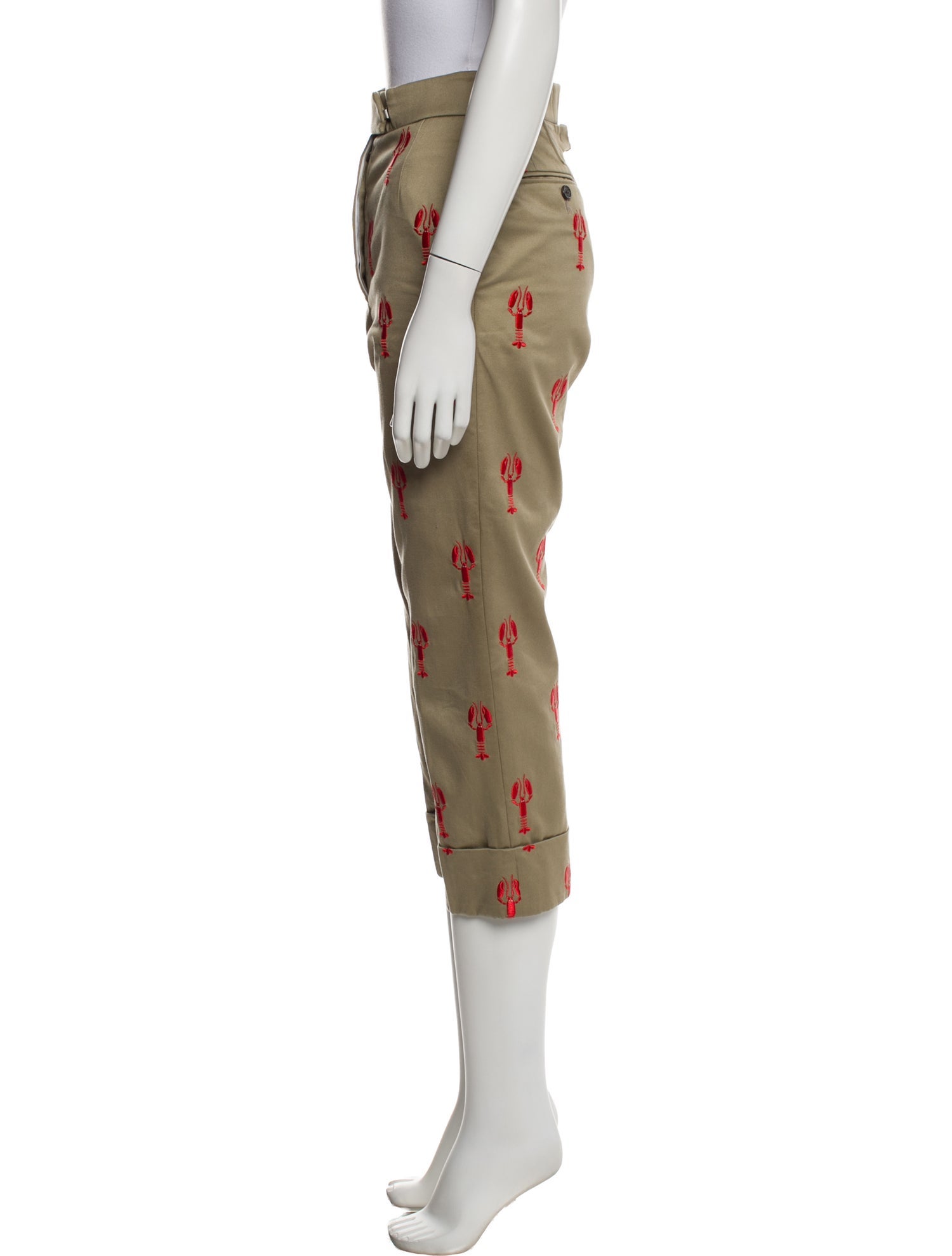 Thom Browne Lobster Embroidered Straight Leg Pants