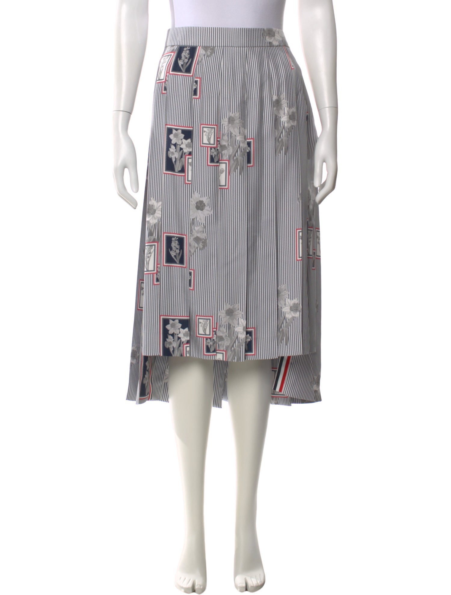 Thom Browne Silk Midi Length Skirt