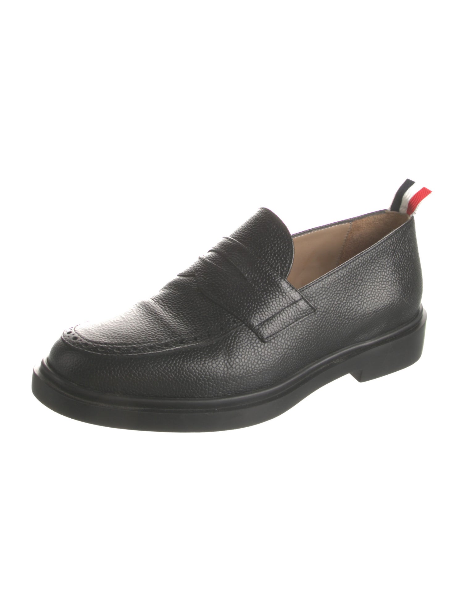 Thom Browne Leather Grosgrain Trim Loafers