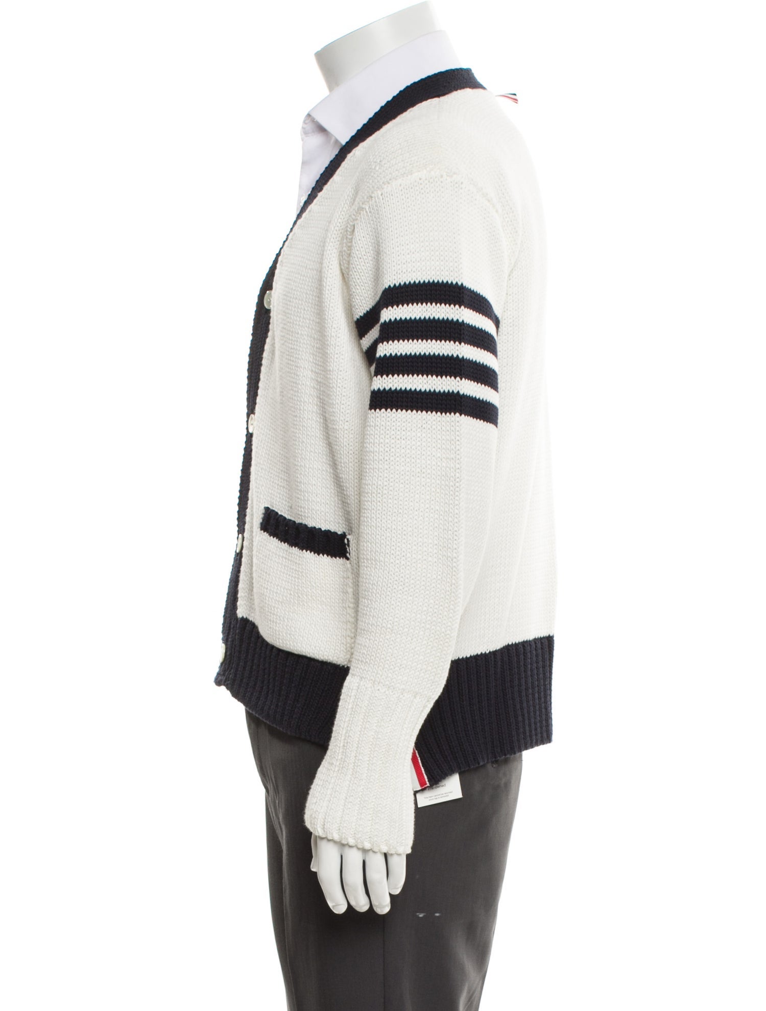Thom Browne 4-Bar Striped Cardigan