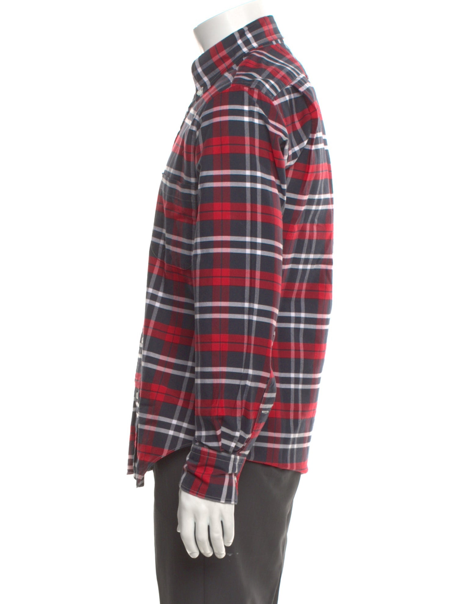 Thom Browne Flannel Print Plaid Print Shirt