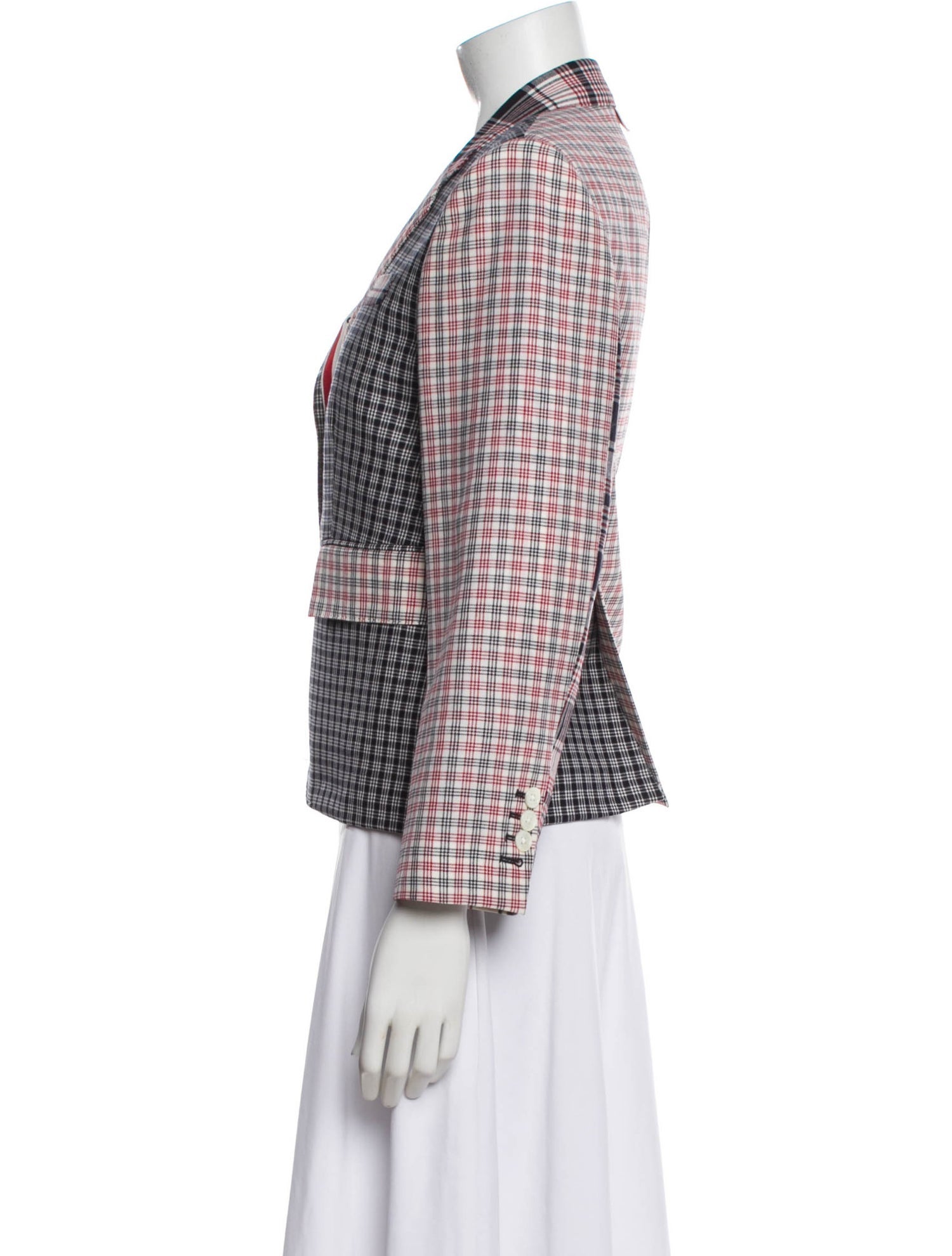 Thom Browne Wool Plaid Print Blazer