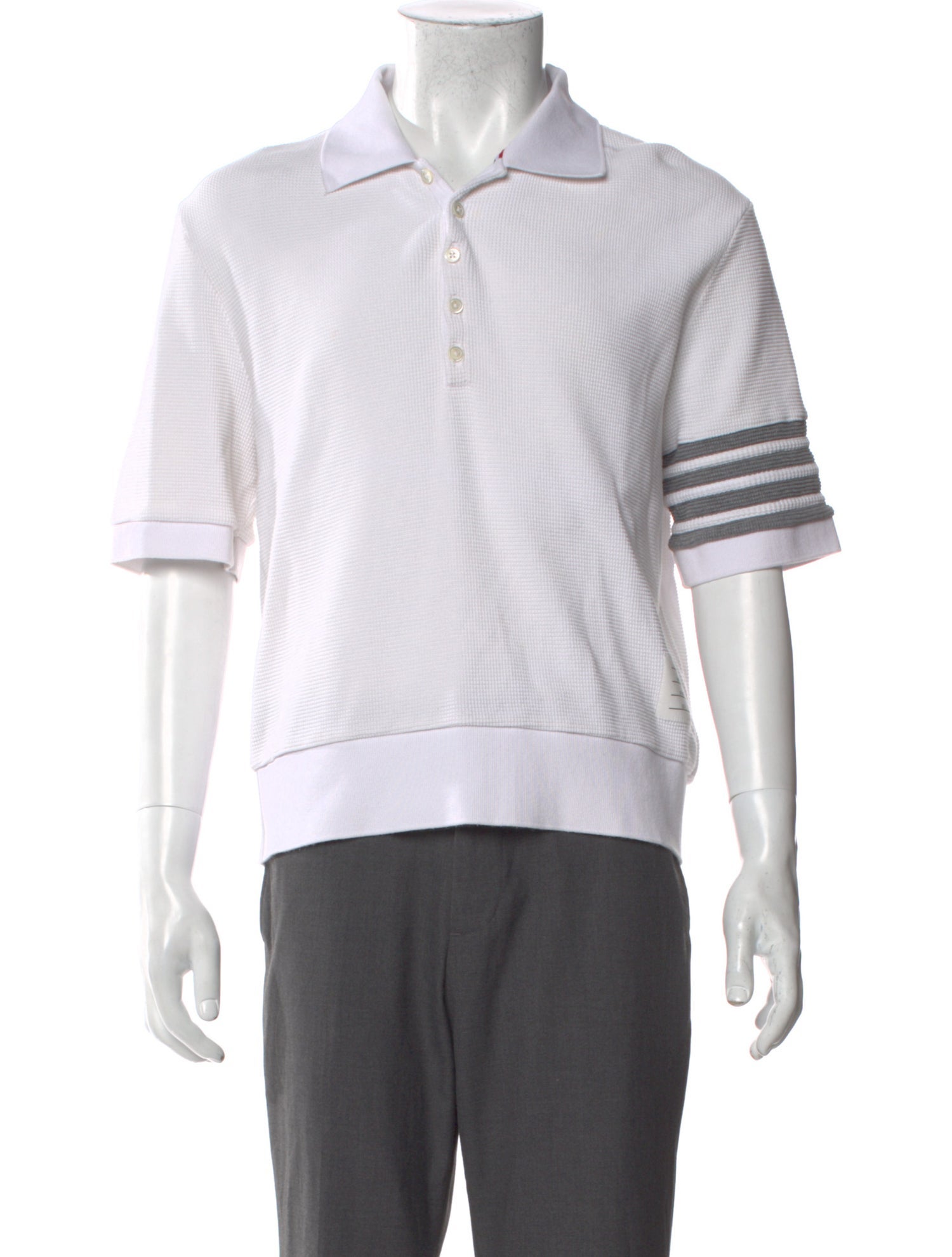 Thom Browne 4 Bar Stripe Striped Polo Shirt