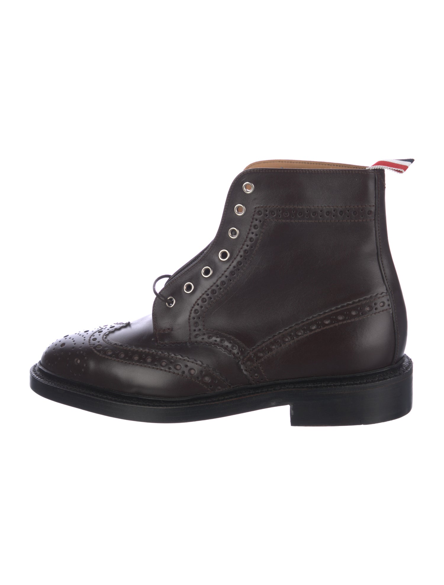 Thom Browne Leather Lasercut Accents Lace-Up Boots