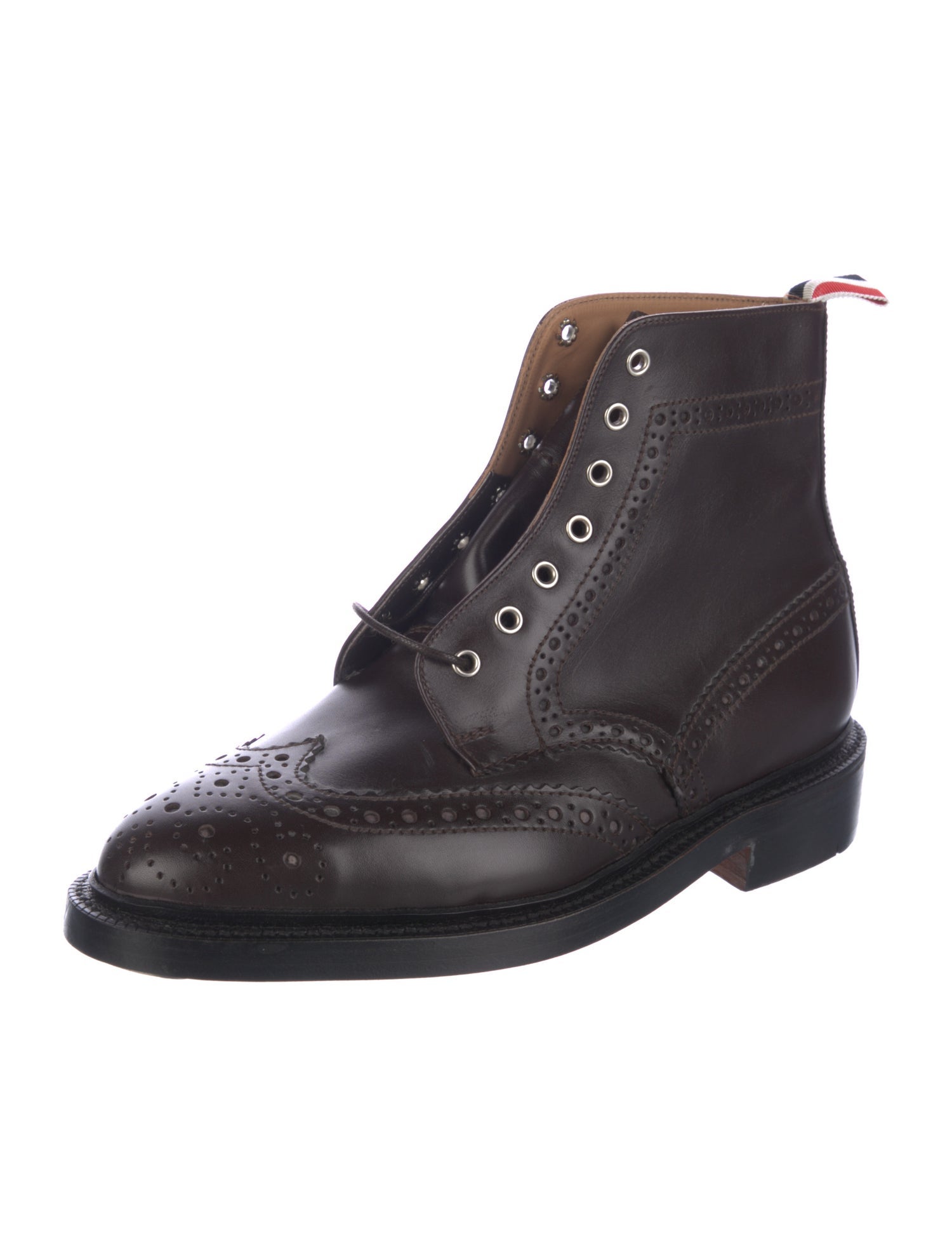 Thom Browne Leather Lasercut Accents Lace-Up Boots