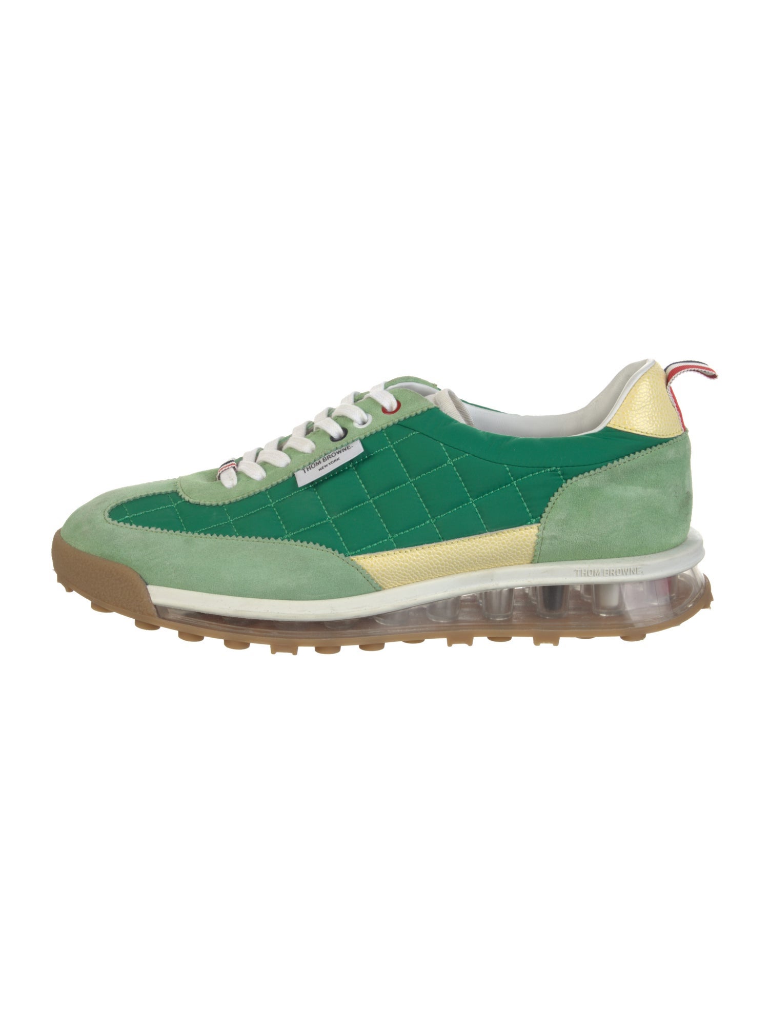 Thom Browne Nylon Colorblock Pattern Athletic Sneakers