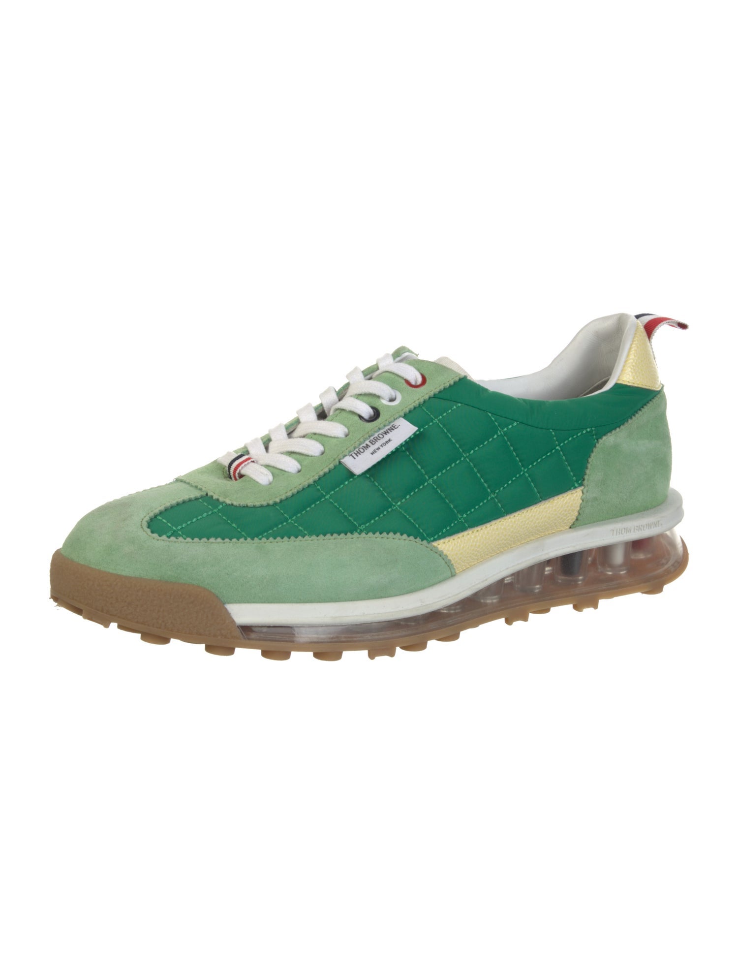 Thom Browne Nylon Colorblock Pattern Athletic Sneakers