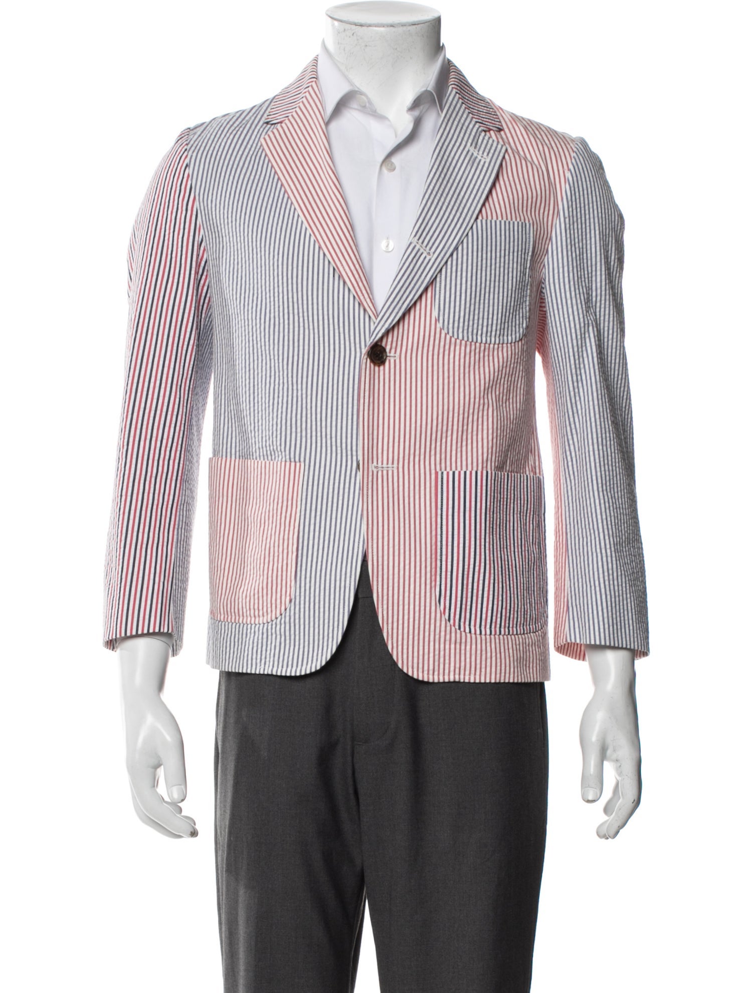 Thom Browne Seersucker Striped Blazer