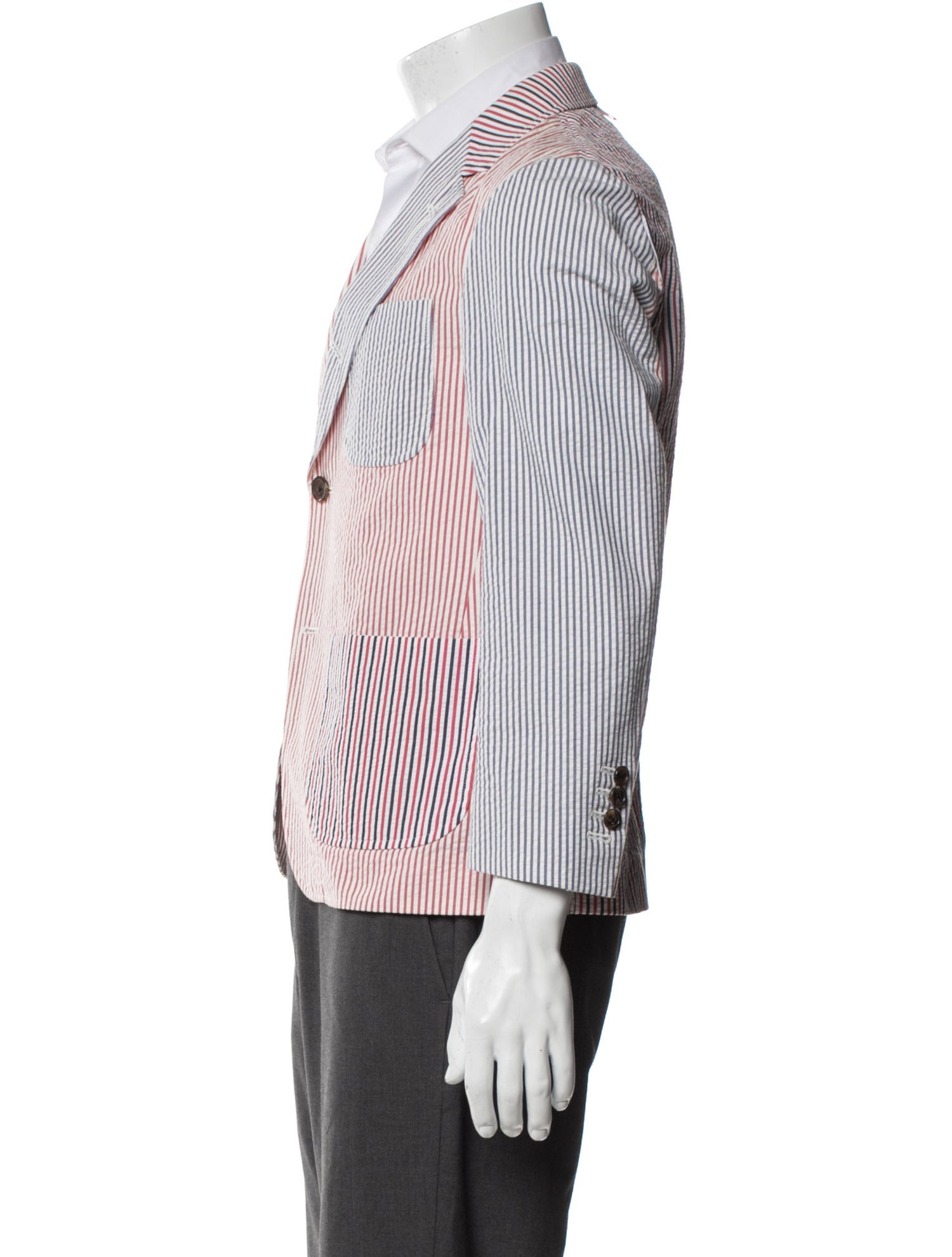 Thom Browne Seersucker Striped Blazer