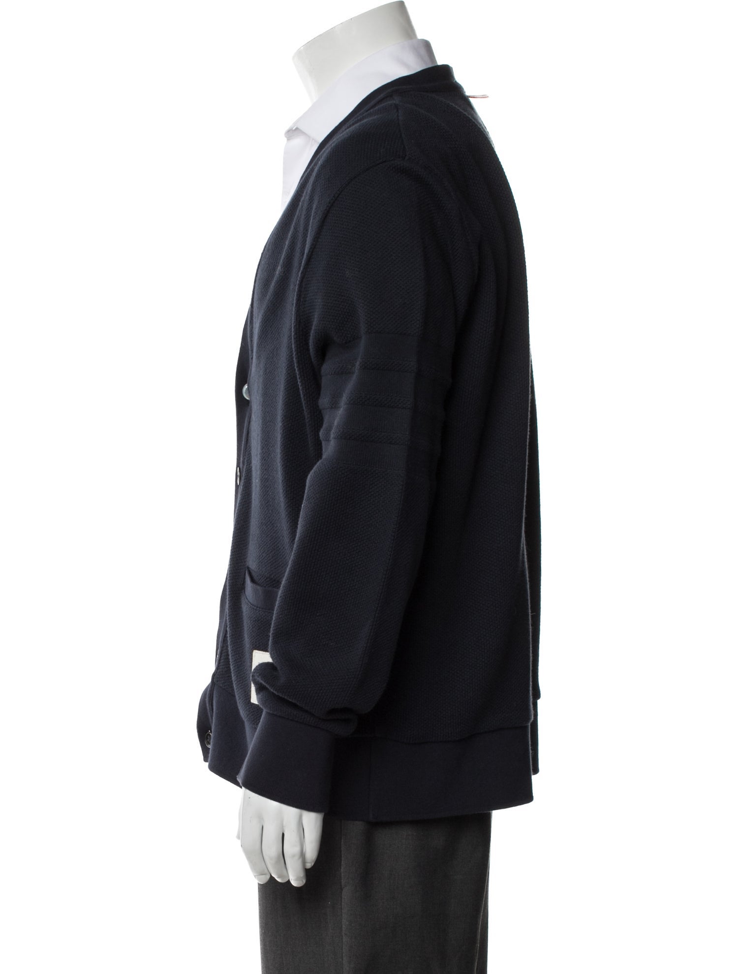 Thom Browne 4 Bar Stripe V-Neck Cardigan