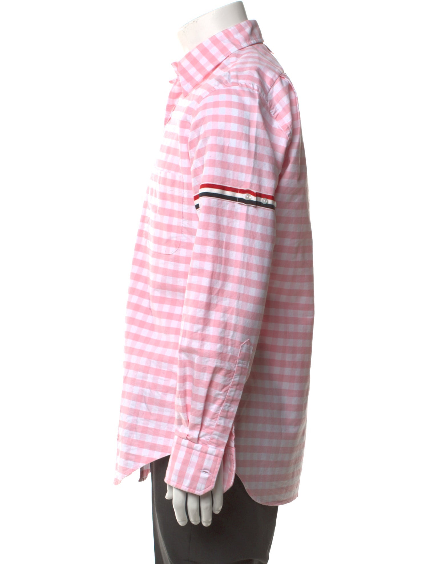 Thom Browne Plaid Print Long Sleeve Shirt