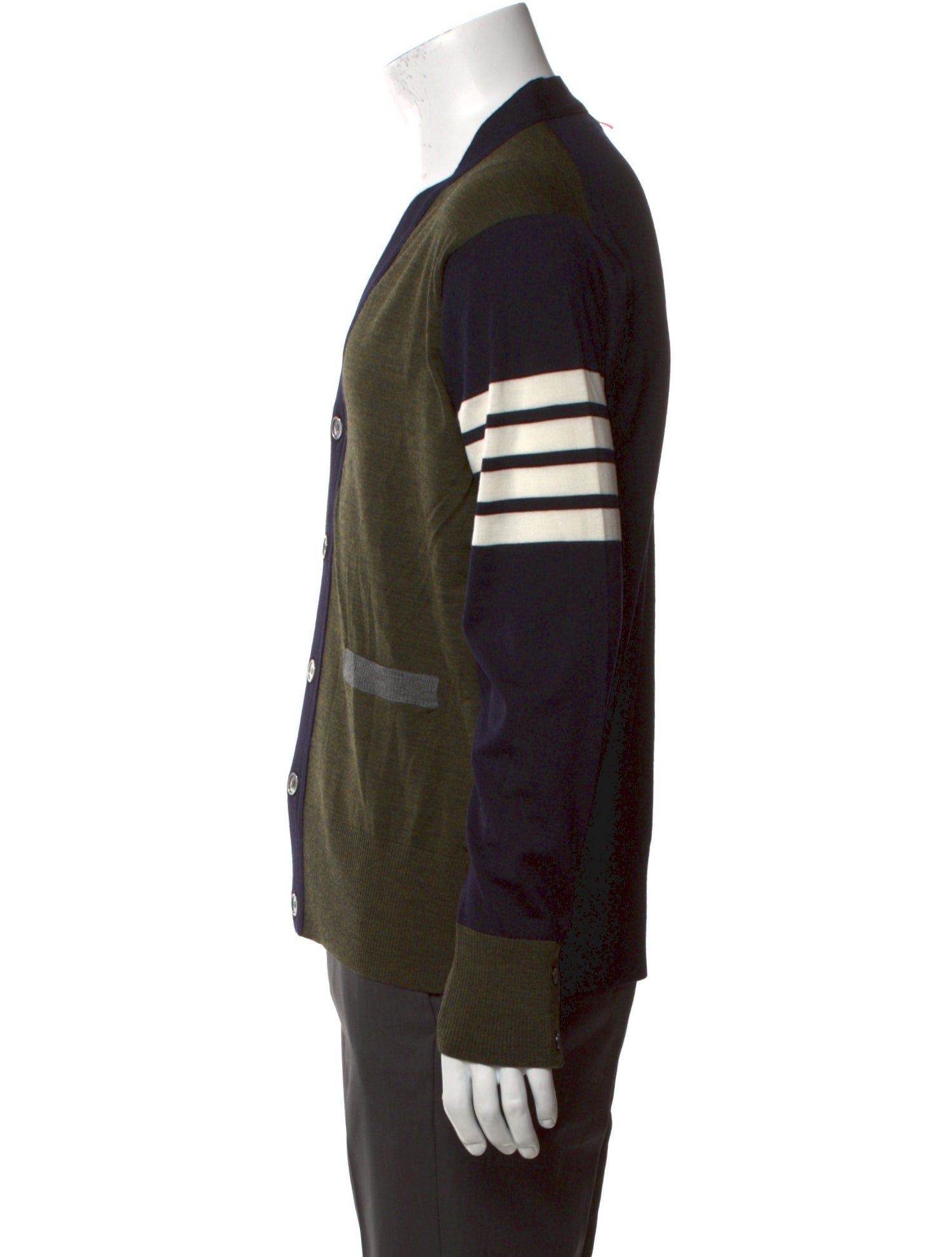 Thom Browne Fun-Mix 4-Bar Virgin Wool Cardigan