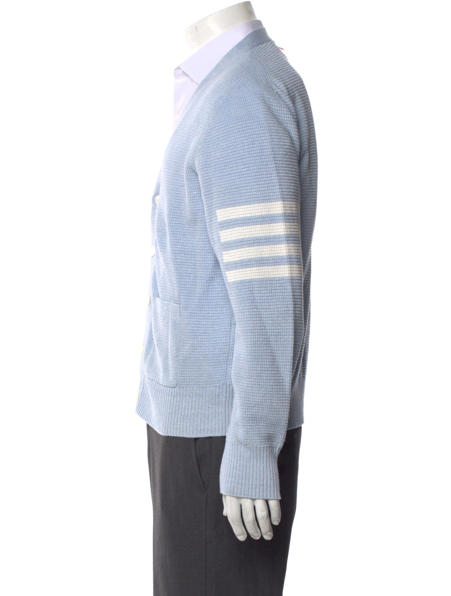 Thom Browne 4-Bar Linen Cardigan