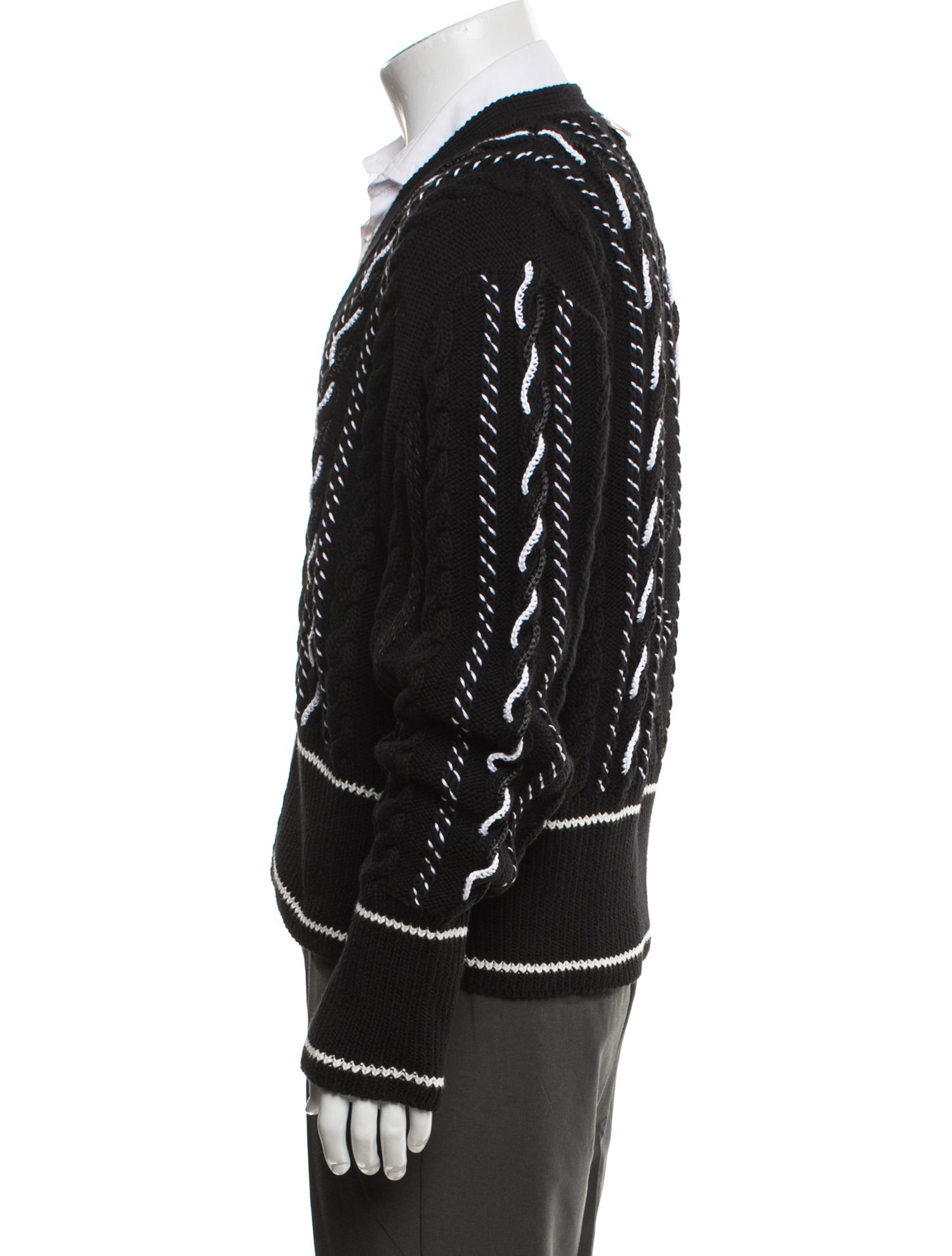 Thom Browne Cable Knit Patterned Cardigan