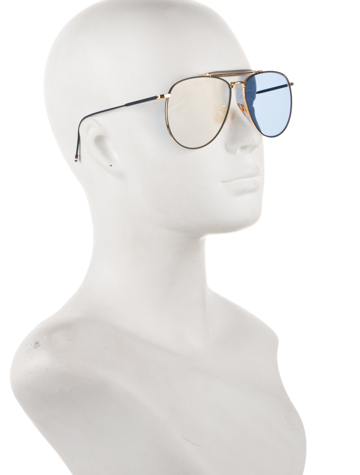 Thom Browne Aviator Mirrored Sunglasses