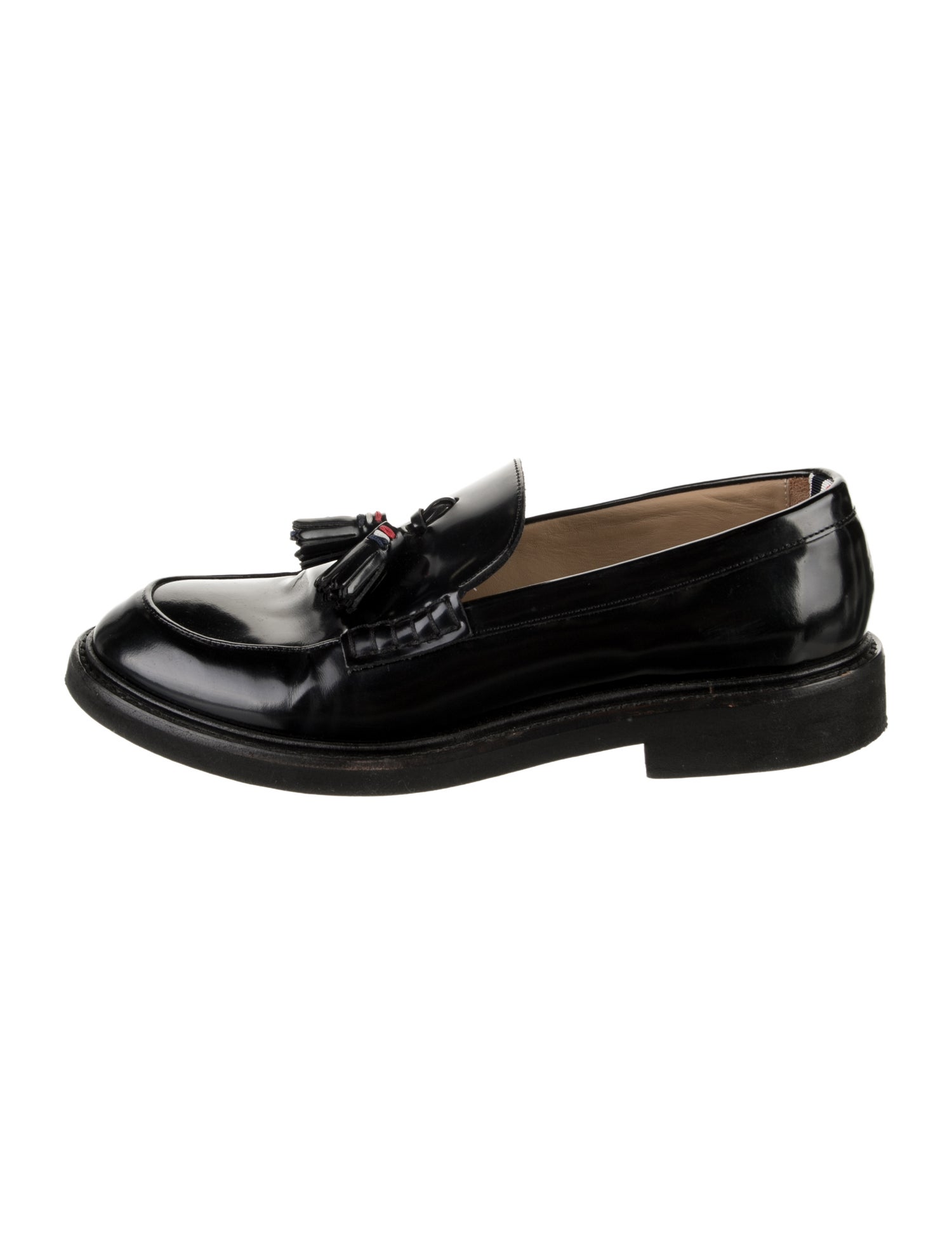 Thom Browne Patent Leather Tassel Accents Dress Loafers