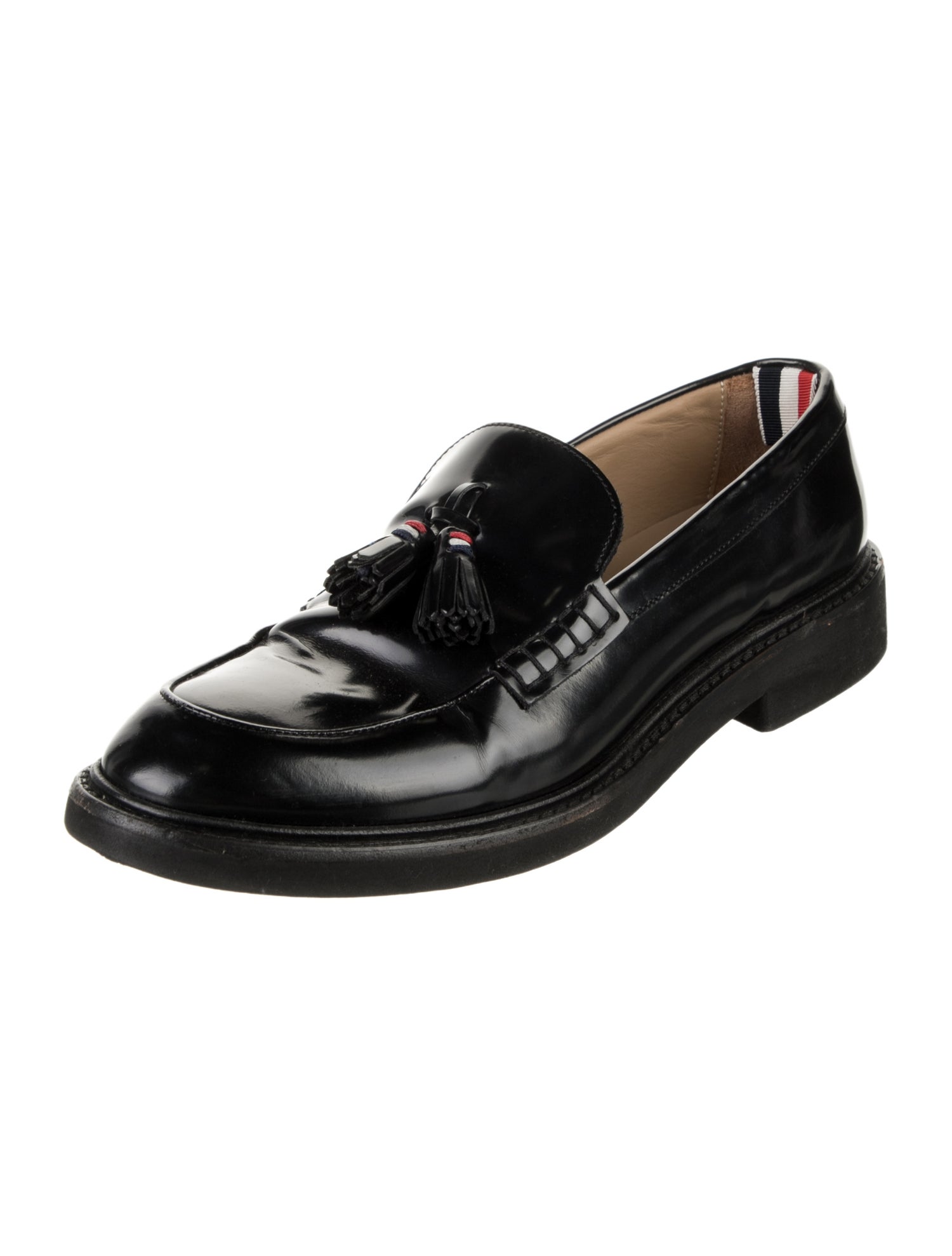 Thom Browne Patent Leather Tassel Accents Dress Loafers