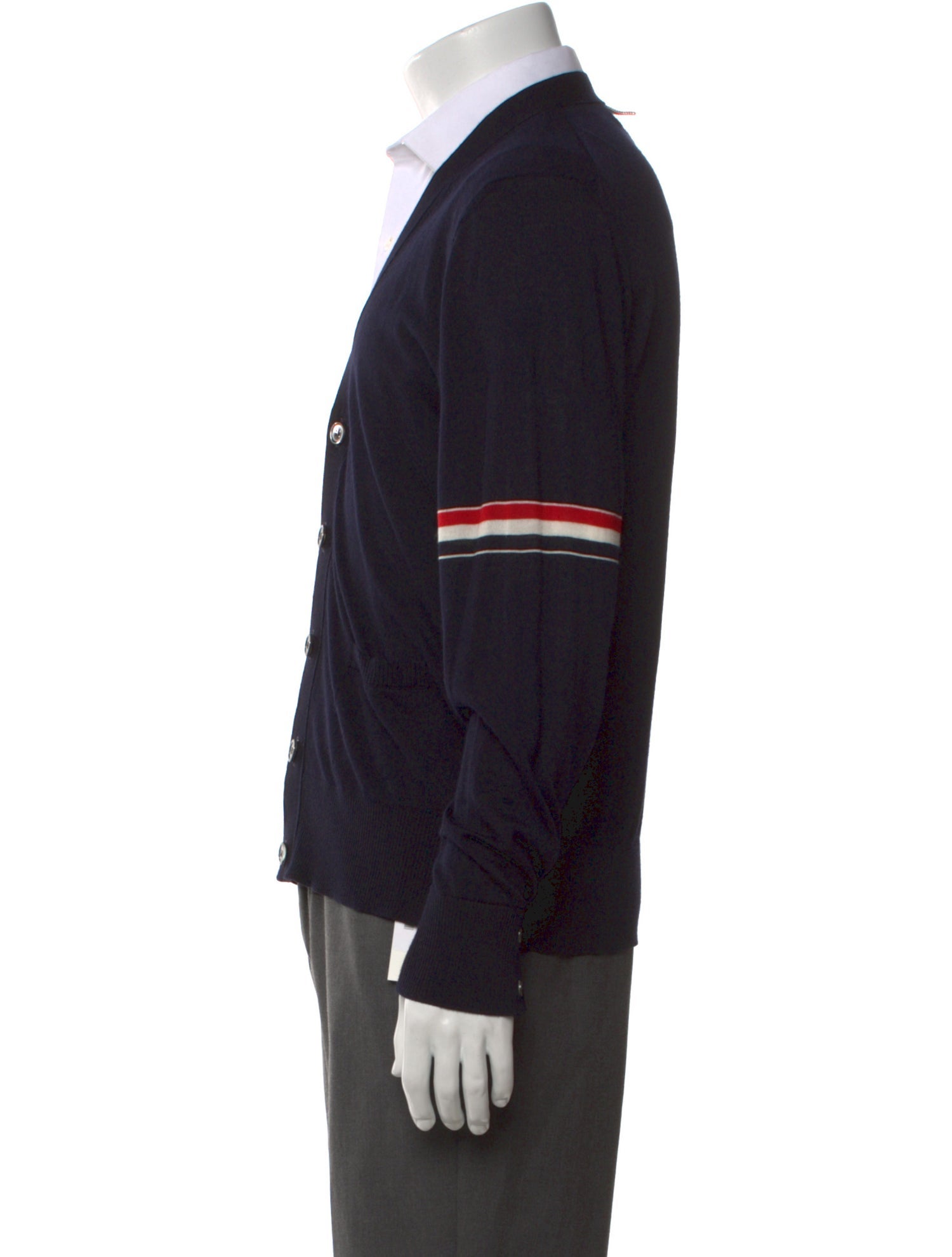 Thom Browne Virgin Wool Striped Cardigan