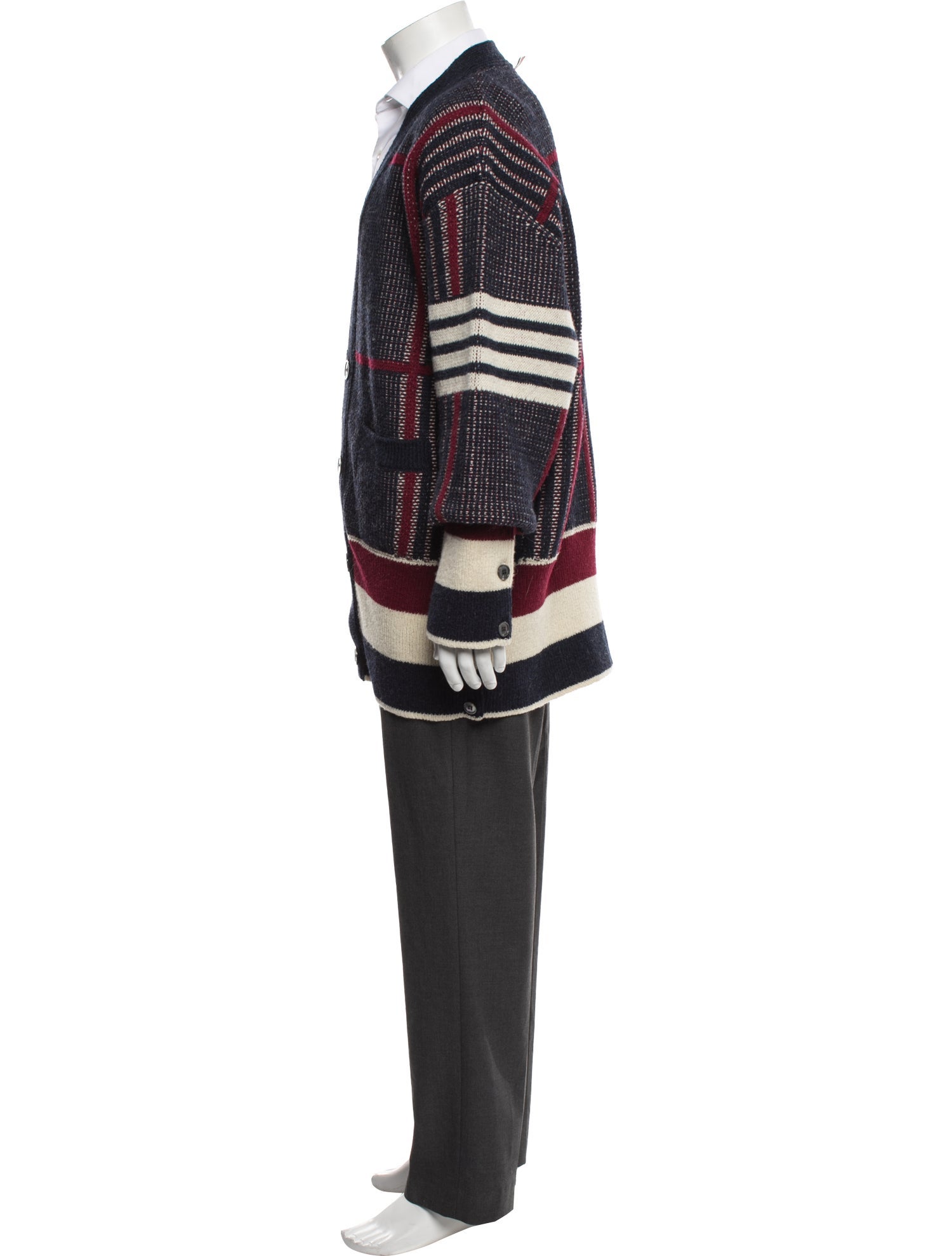 Thom Browne 4 Bar Stripe Wool Cardigan