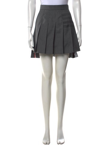 Pre-owned Thom Browne 4 Bar Stripe Mini Skirt In Grey