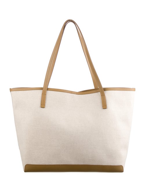 The Row Canvas Leather-Trimmed Tote
