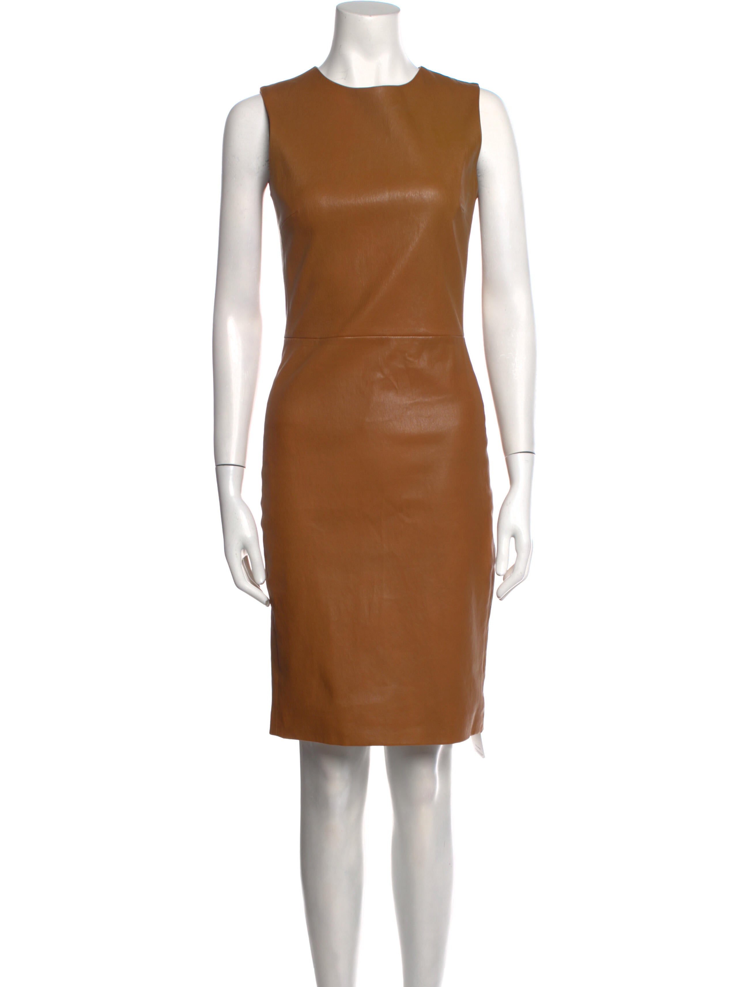 tan knee length dress