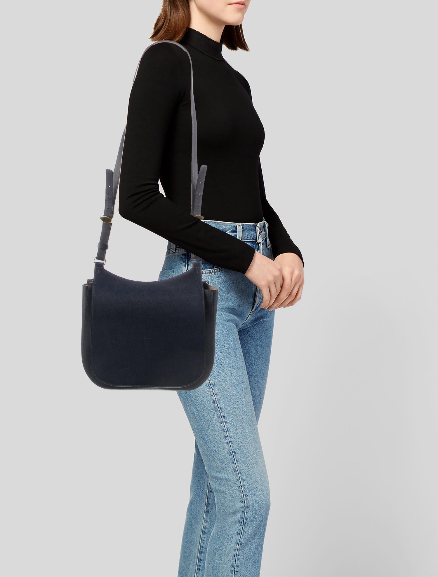 The Row Leather Crossbody Bag Blue Crossbody Bags, Handbags