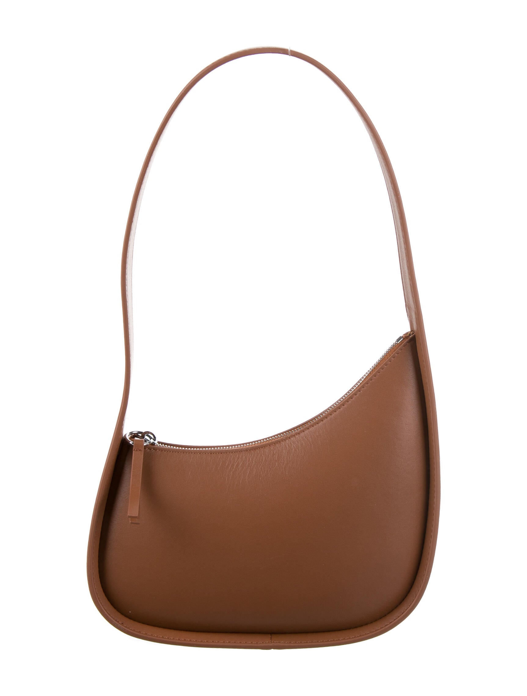 The Row Half Moon Leather Shoulder Bag Brown Shoulder Bags, Handbags